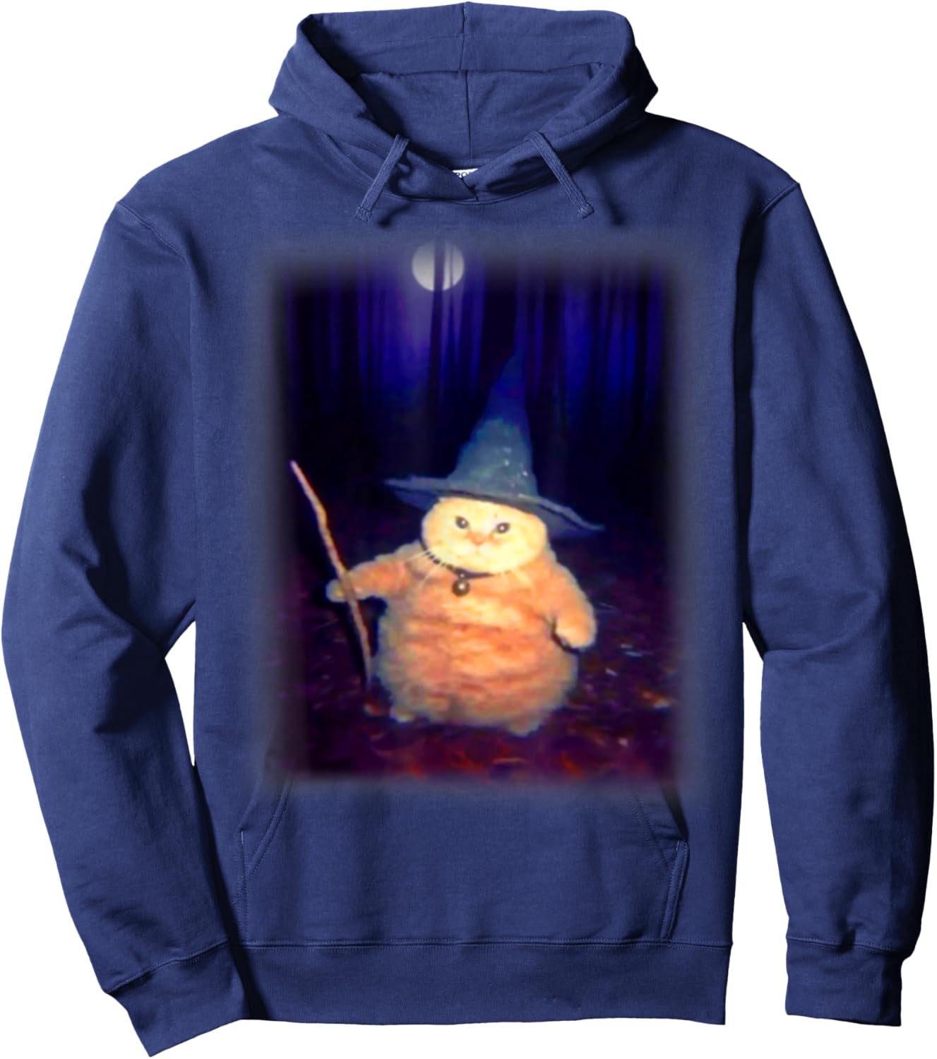 Wizard Cat Weird Funny Halloween Cat Meme Men Women Kids Hoodie - Hoodie | Navy