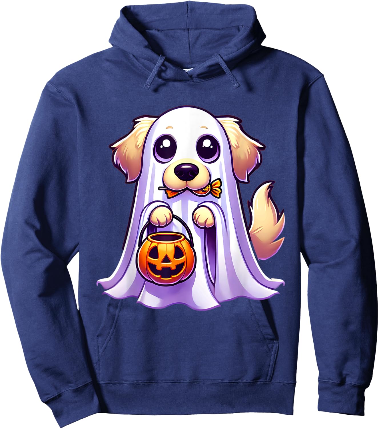 Golden Retriever Ghost Halloween Dog Men Women Kids Hoodie - Hoodie | Navy