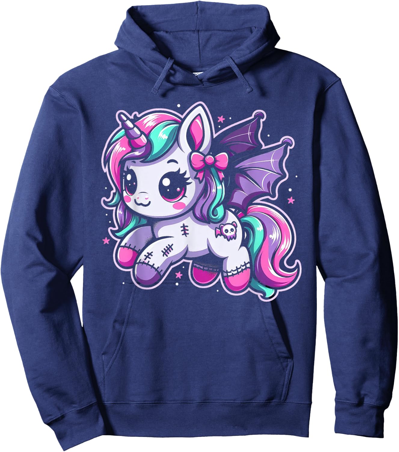 Pastel Goth Unicorn Kawaii Creepy Cute Aesthetic Art Hoodie - Hoodie | Navy