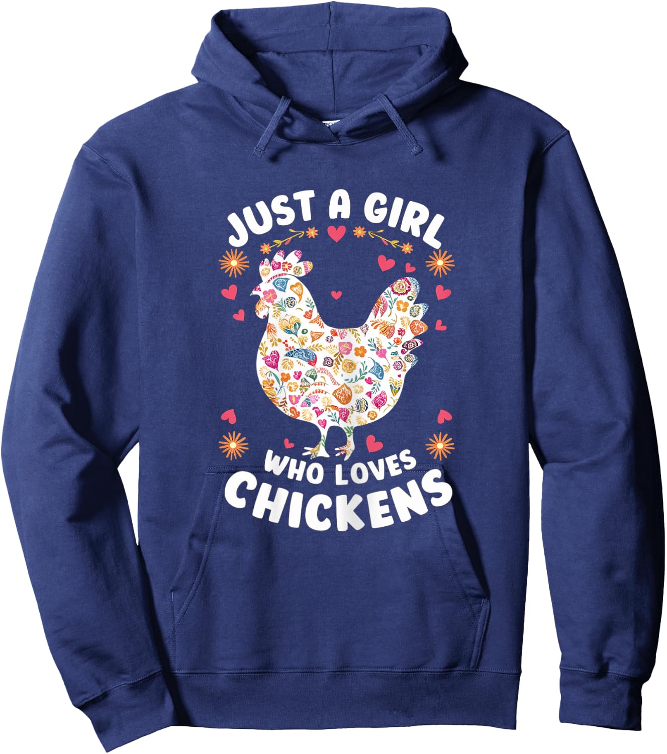 Just a Girl Who Loves Chickens Mom Chicken Shirts Hoodie - Hoodie | Navy