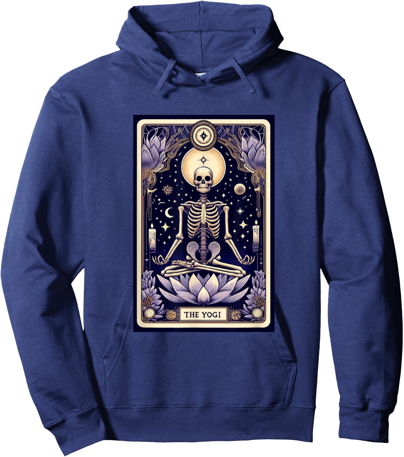 The Yogi Tarot Card Yoga Skeleton Hoodie - Hoodie | Navy