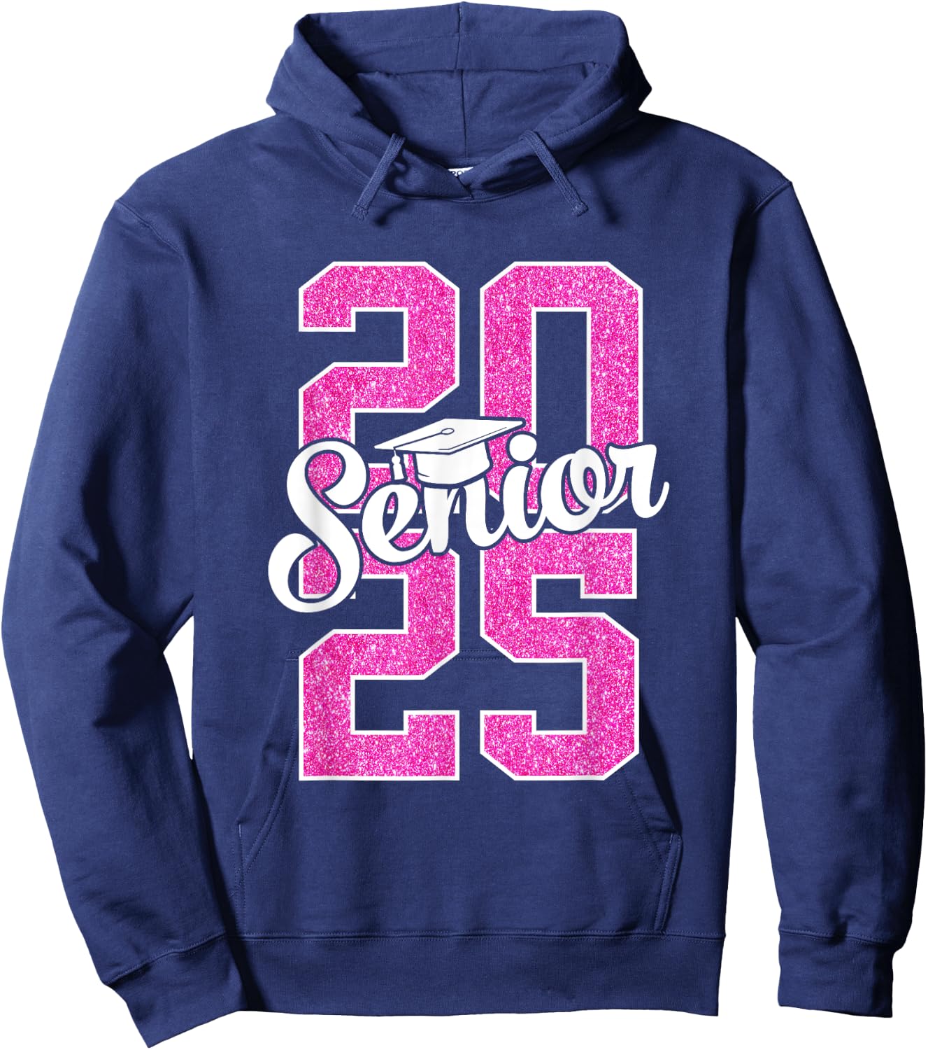 2025 Senior 25 senior girls women pink Hoodie - Hoodie | Navy
