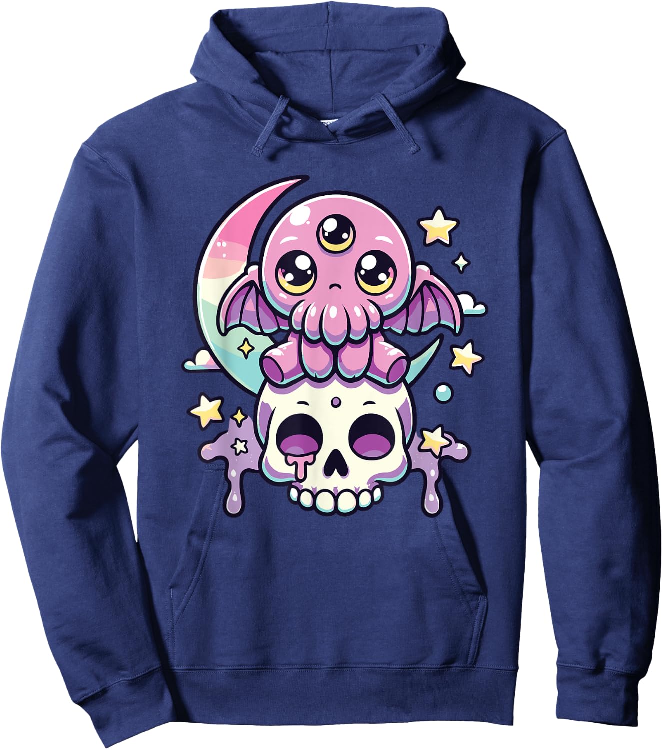 Kawaii Gothic Cthulhu Pastel Colors Gothic Goth Cthulhu Hoodie - Hoodie | Navy