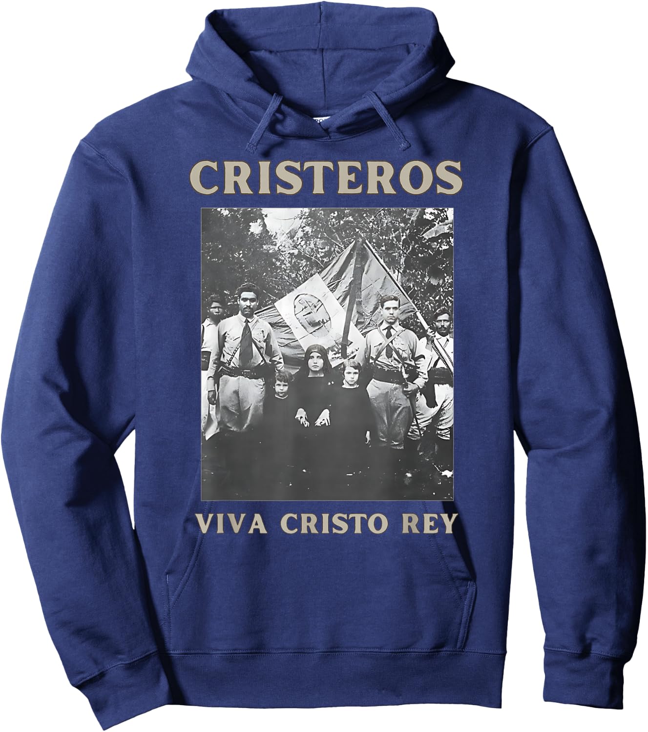 Cristeros Viva Cristo Rey Roman Catholic Sacred Hoodie - Hoodie | Navy