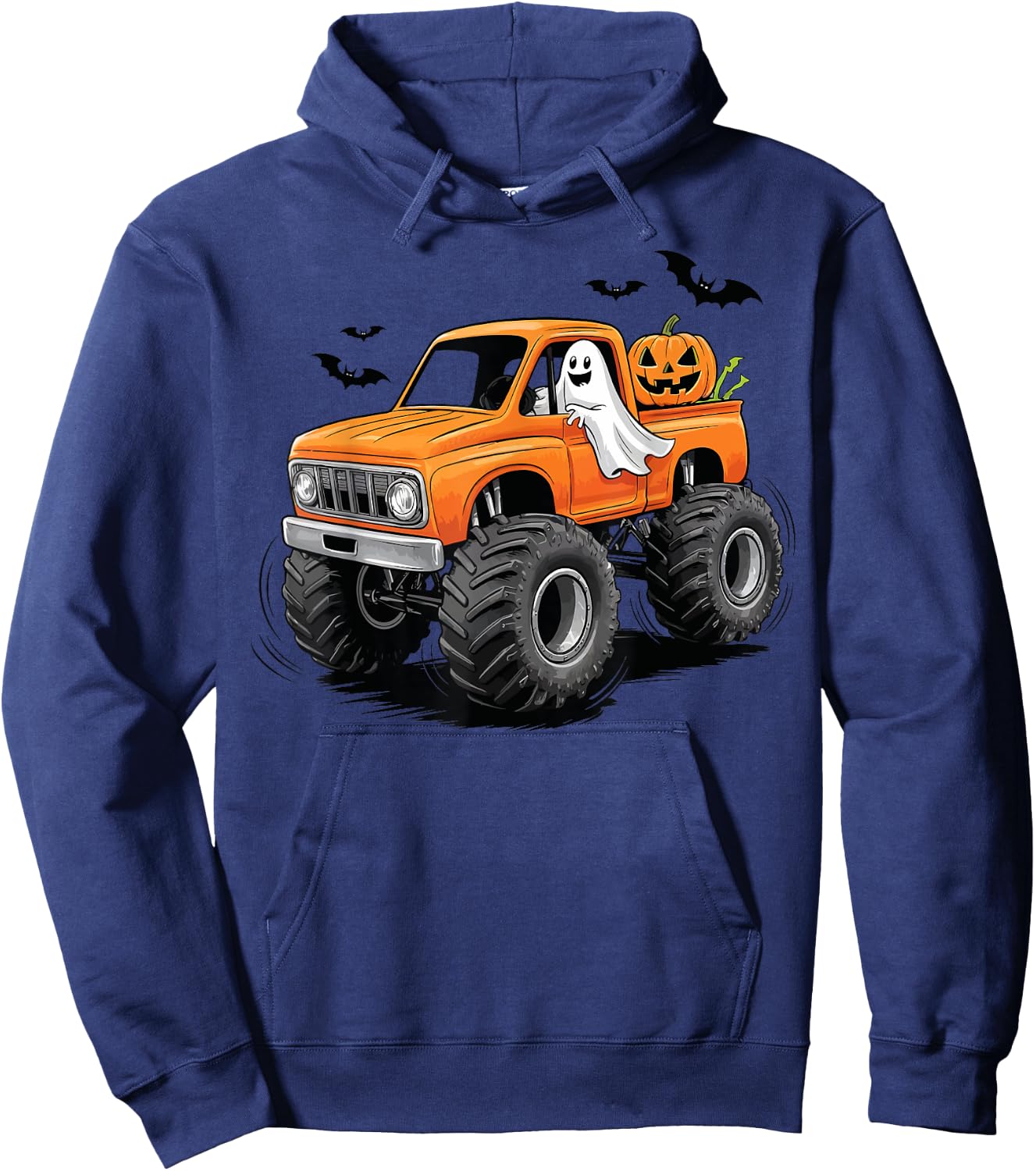 Monster Truck Pumpkin Halloween pumpkin smasher Hoodie - Hoodie | Navy