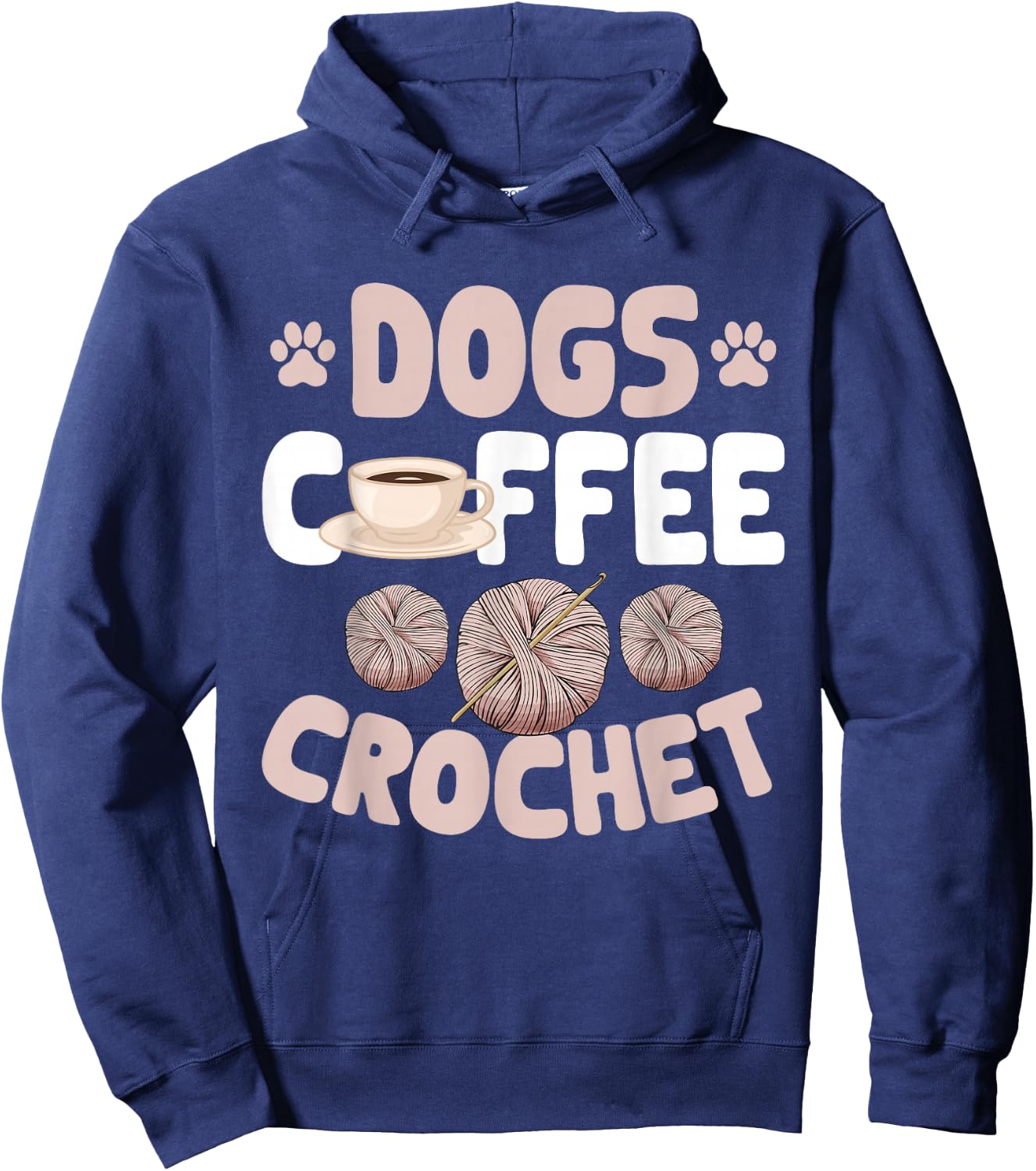 Crocheting Crocheter Dogs Coffee Crochet , Small, Black Hoodie - Hoodie | Navy