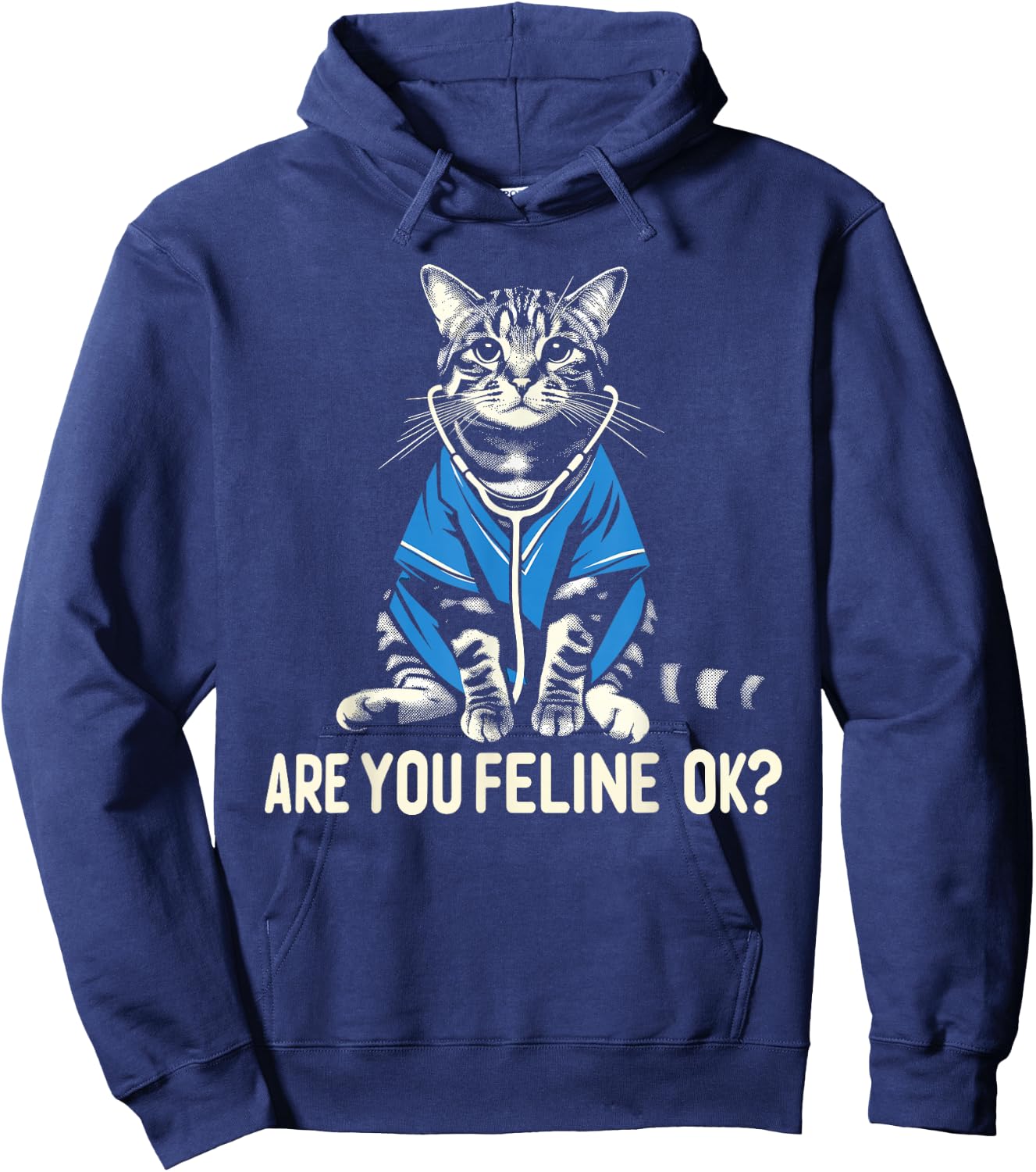 Retro Cat Nurse Gifts Nurse Week Gifts Men Women Funny Nurse Hoodie - Hoodie | Navy