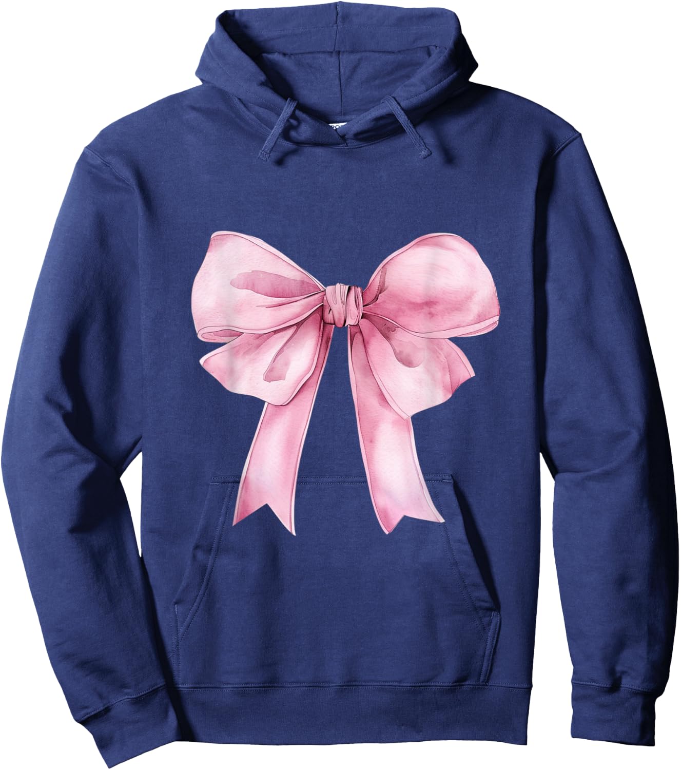 Coquette Pink Bow Girls Cute Pink Coquette Bow Hoodie - Hoodie | Navy