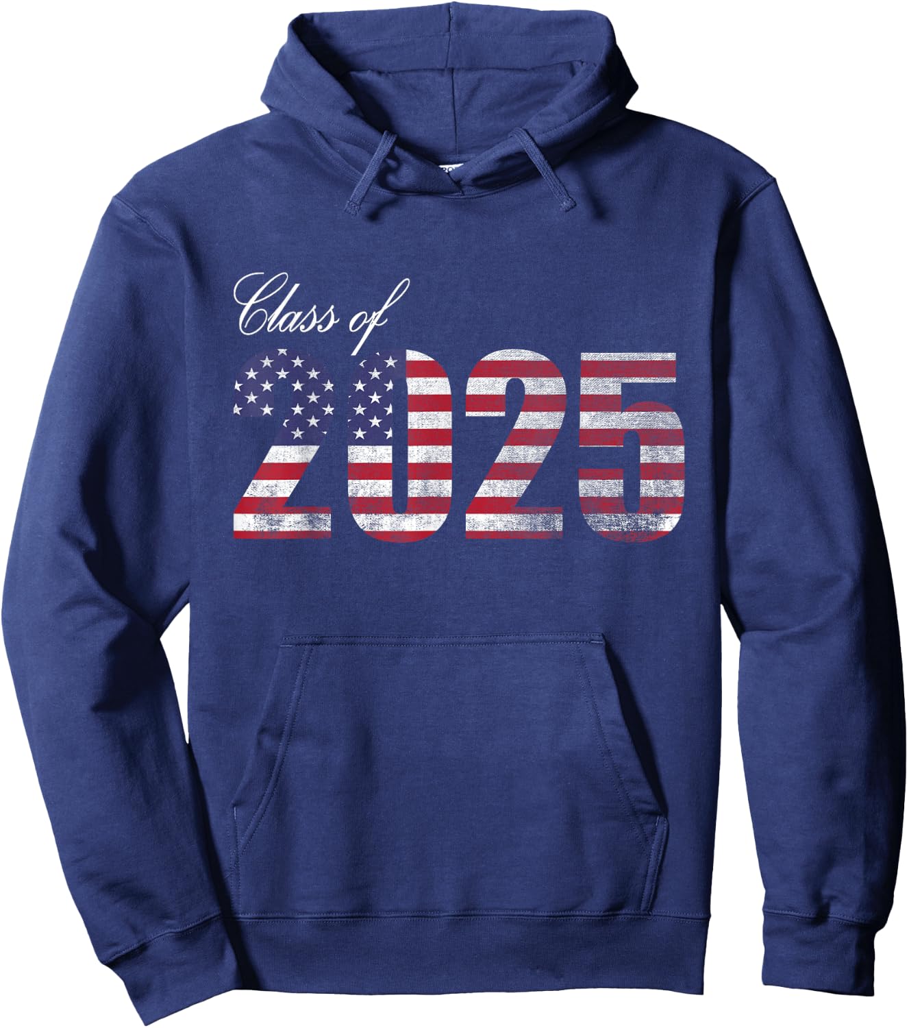 Senior 2025 American Flag USA Graduation Class of 2025 Women Kids Men Hoodie - Hoodie | Navy