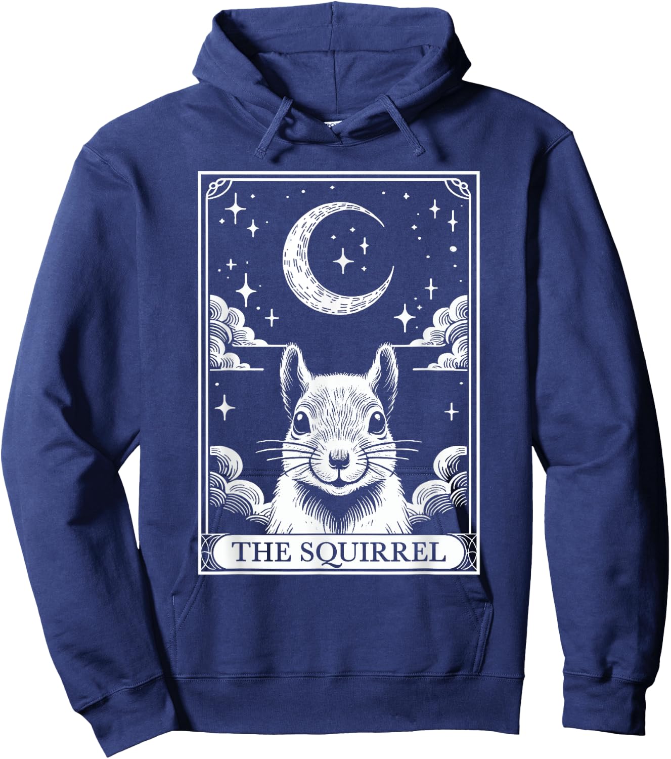 Tarot Card Vintage Crescent Moon Squirrel Animal Lovers Hoodie - Hoodie | Navy