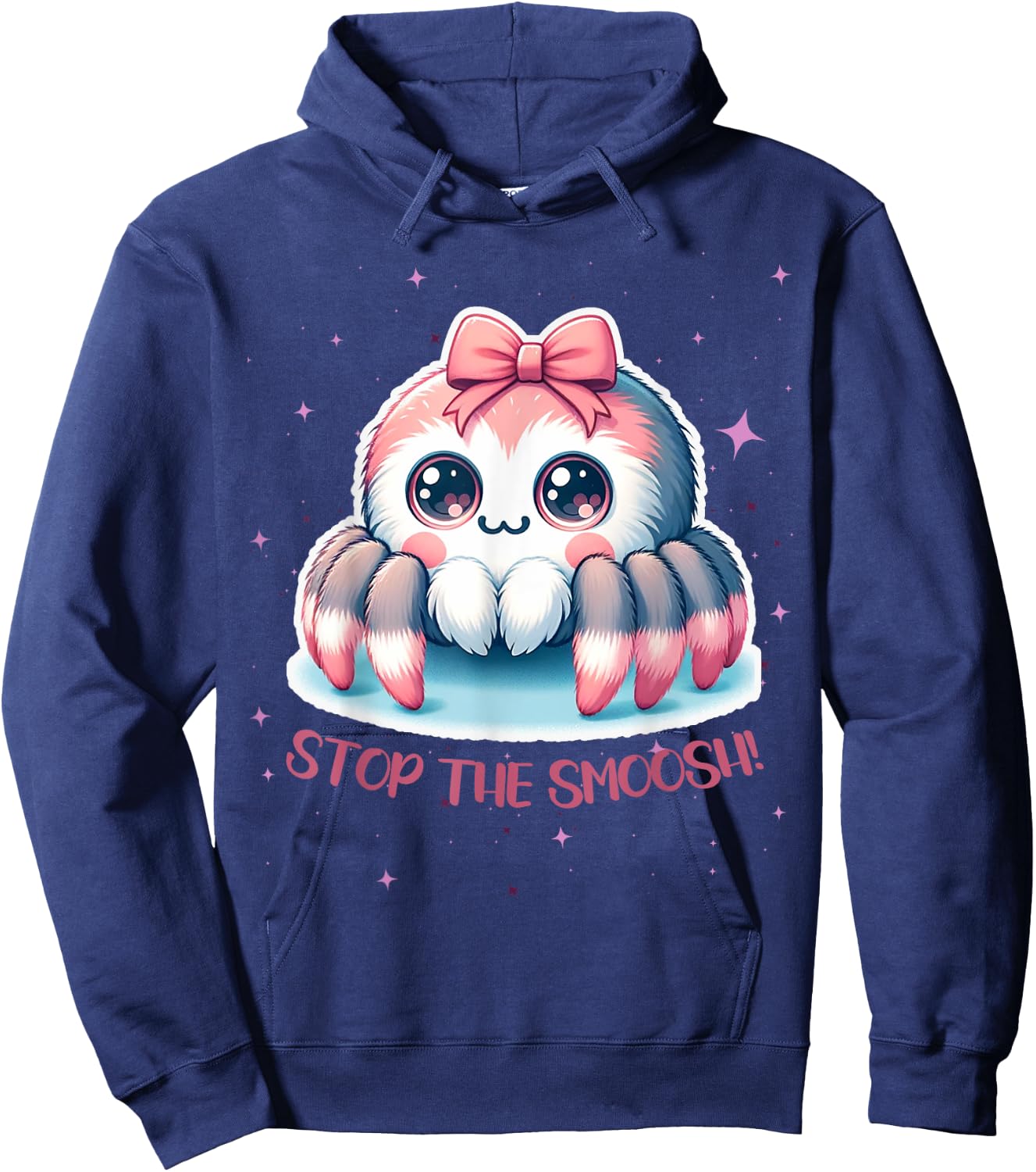 Jumping Spider Stop the Smoosh Cute Humorous Hoodie - Hoodie | Navy