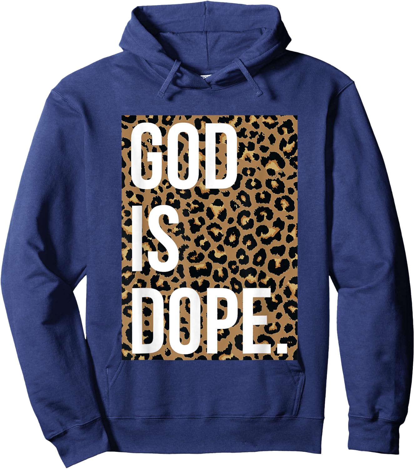 God is Dope Leopard Hoodie - Hoodie | Navy