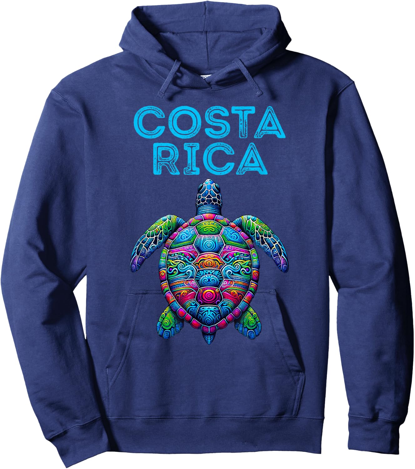 Costa Rica Tribal Beach Sea Turtle Hoodie - Hoodie | Navy