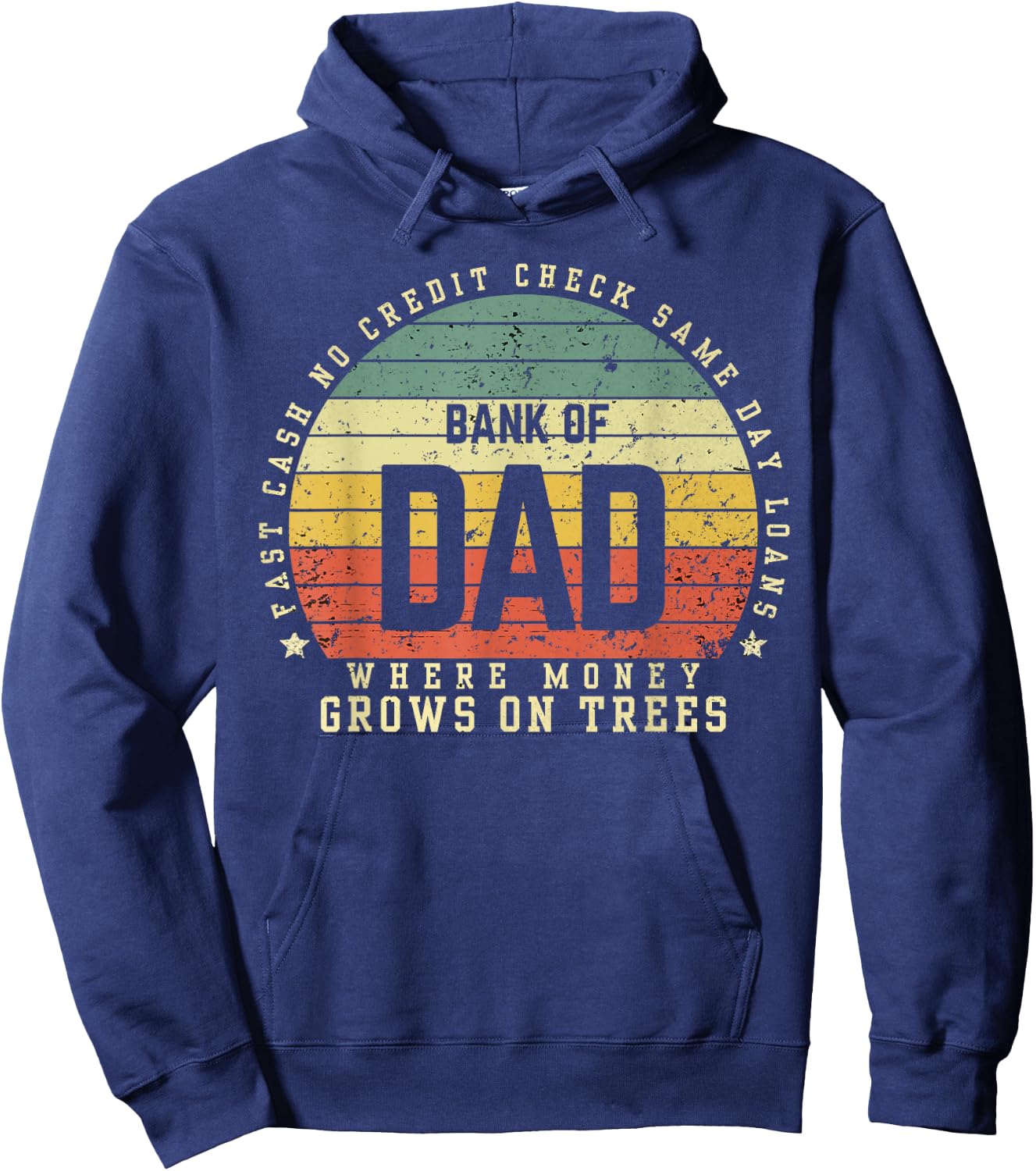 Bank Of Dad Fast Cash No Credit Check Sunset Funny Father's Hoodie - Hoodie | Navy