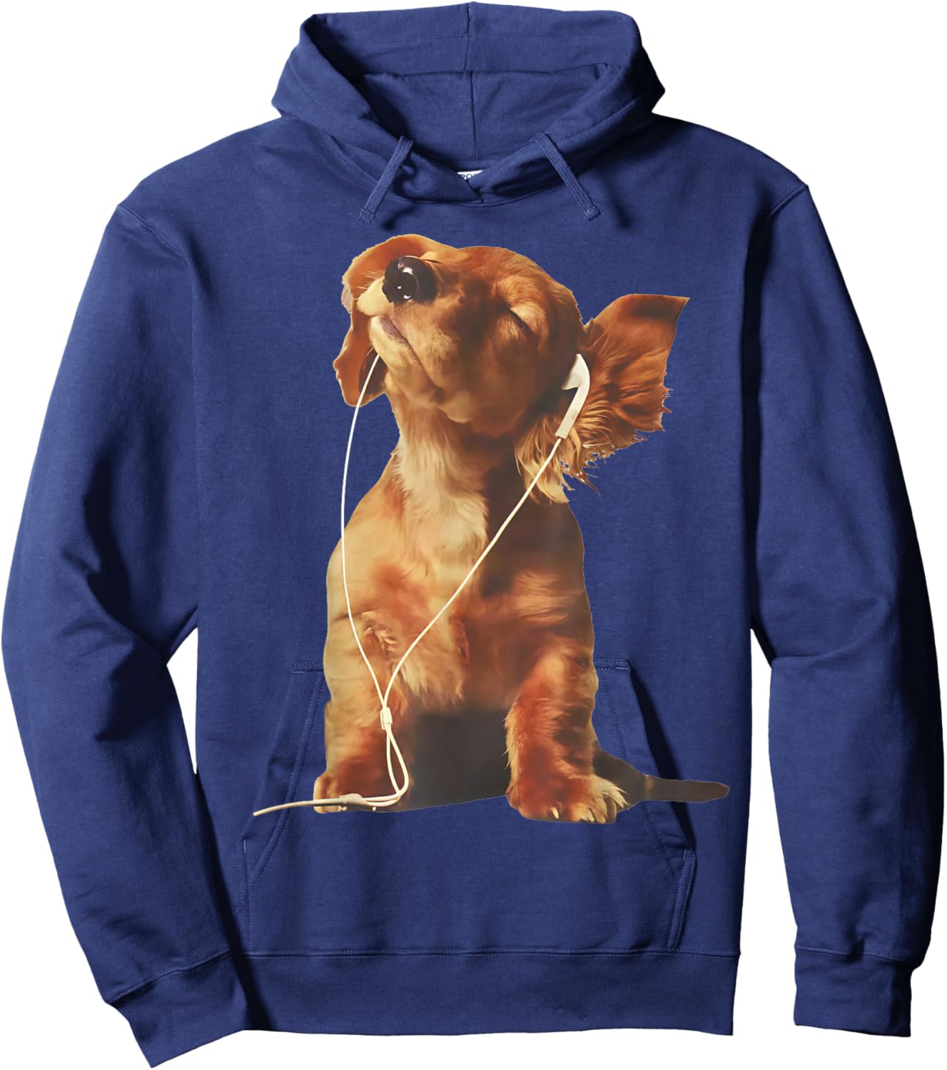Cavalier King Charles Spaniel Listening to Music Dogs Lover Hoodie - Hoodie | Navy