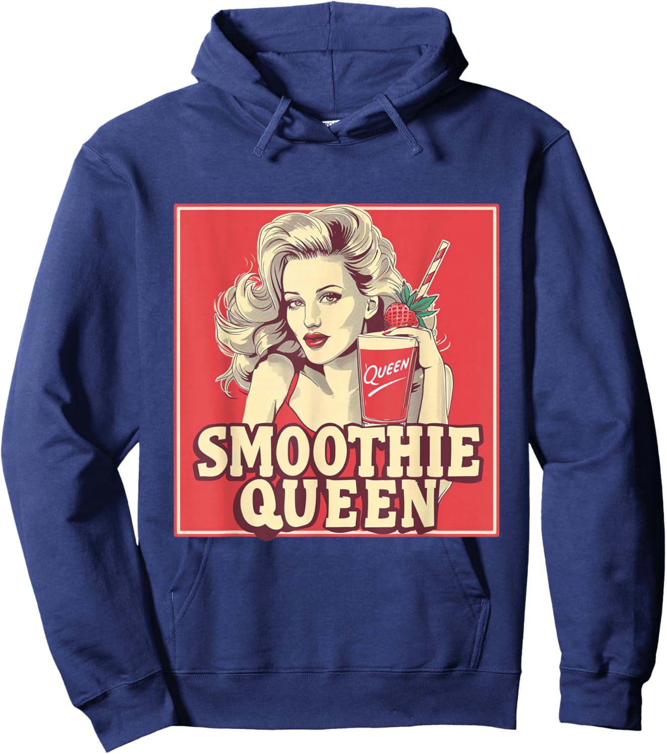Smoothie Queen Healthy Fitness Foodie Vegan Vegetarian Hoodie - Hoodie | Navy