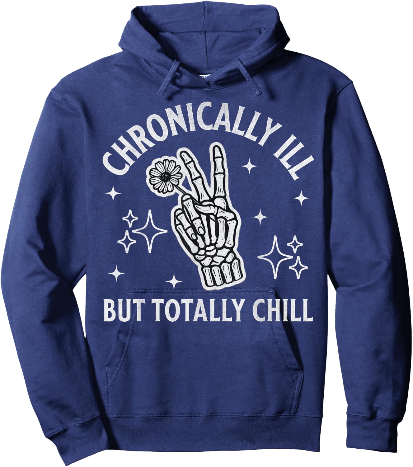 Chronically Ill Skeleton Wildflower Paind Chronic Illness MS Hoodie - Hoodie | Navy