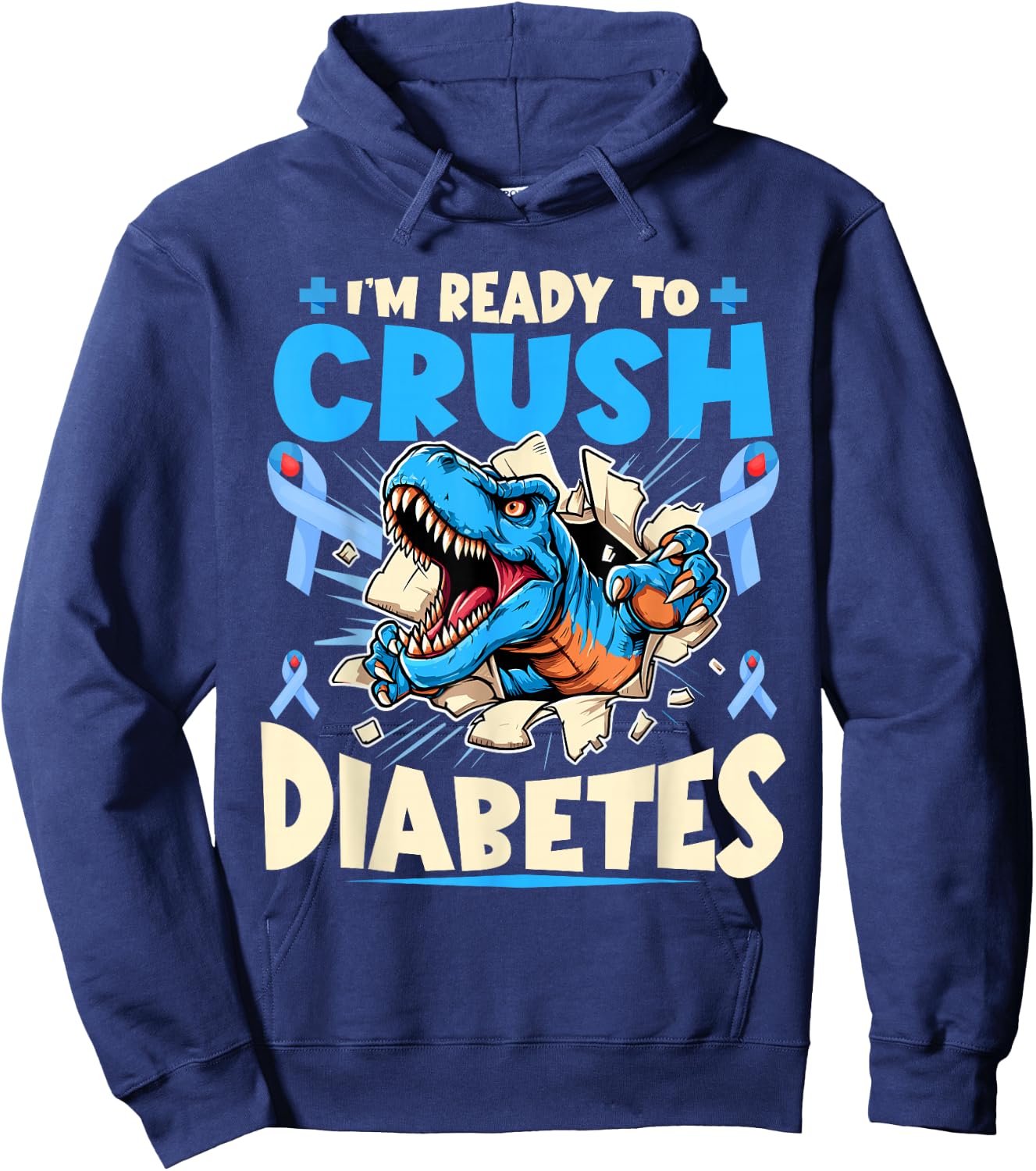 Diabetic Kids Toddler Diabetes Awareness T1D Warrior Hoodie - Hoodie | Navy
