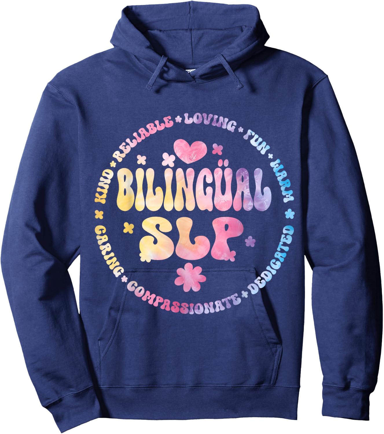 Cultivando Bilingues SLP Language Bilingual Crew Teacher Hoodie - Hoodie | Navy