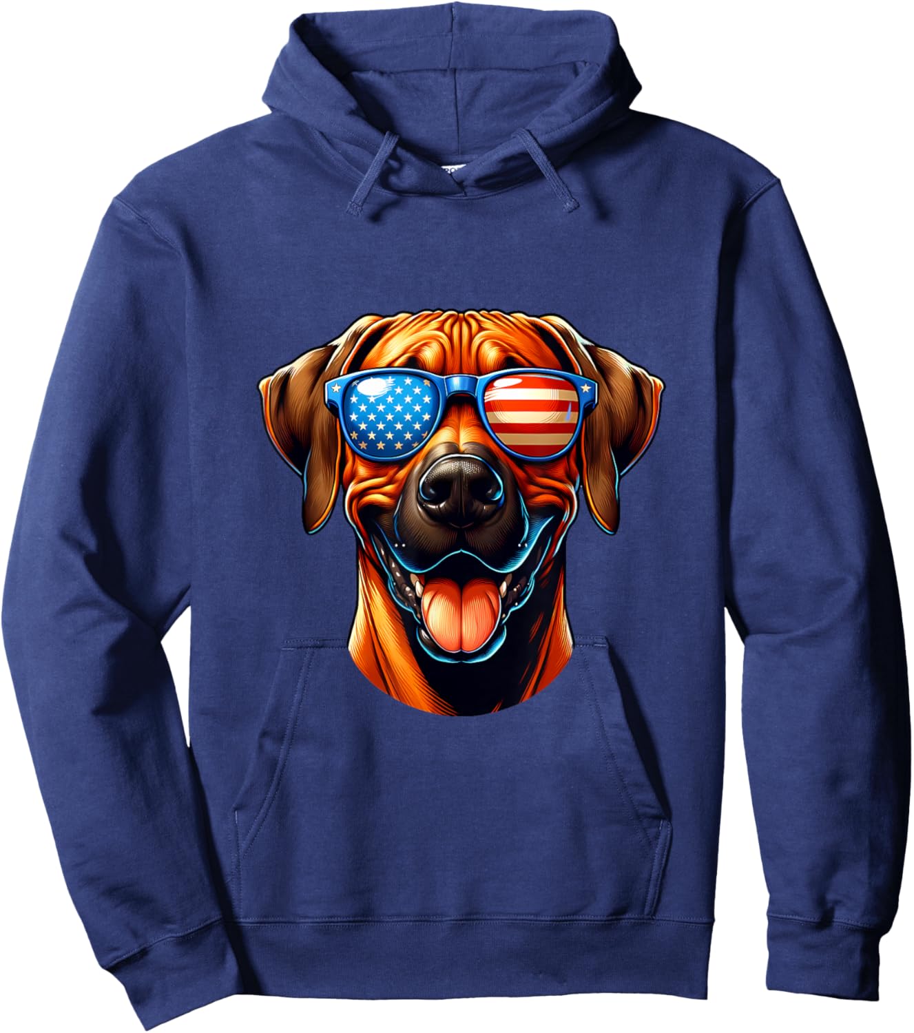 Rhodesian Ridgeback 4th Of July Patriotic Dog Lover American Kids Men Hoodie - Hoodie | Navy