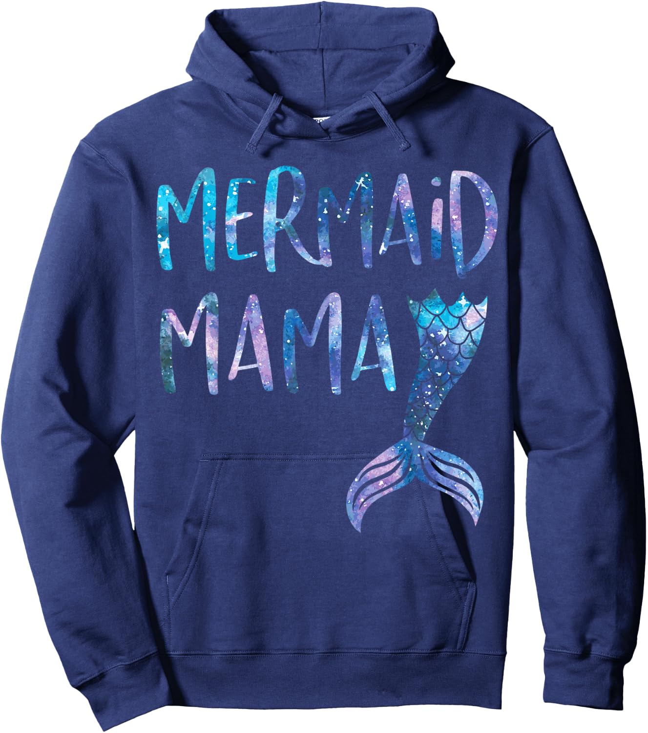 Mermaid Mama Tail Matching Mermaid Squad Birthday Party Hoodie - Hoodie | Navy