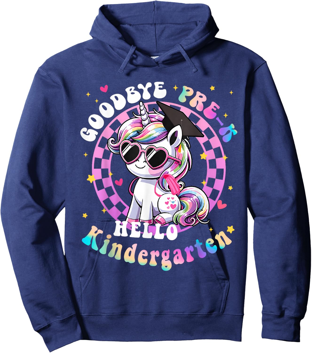 Goodbye Pre-K Hello Kindergarten Graduation Graduate Girls Hoodie - Hoodie | Navy