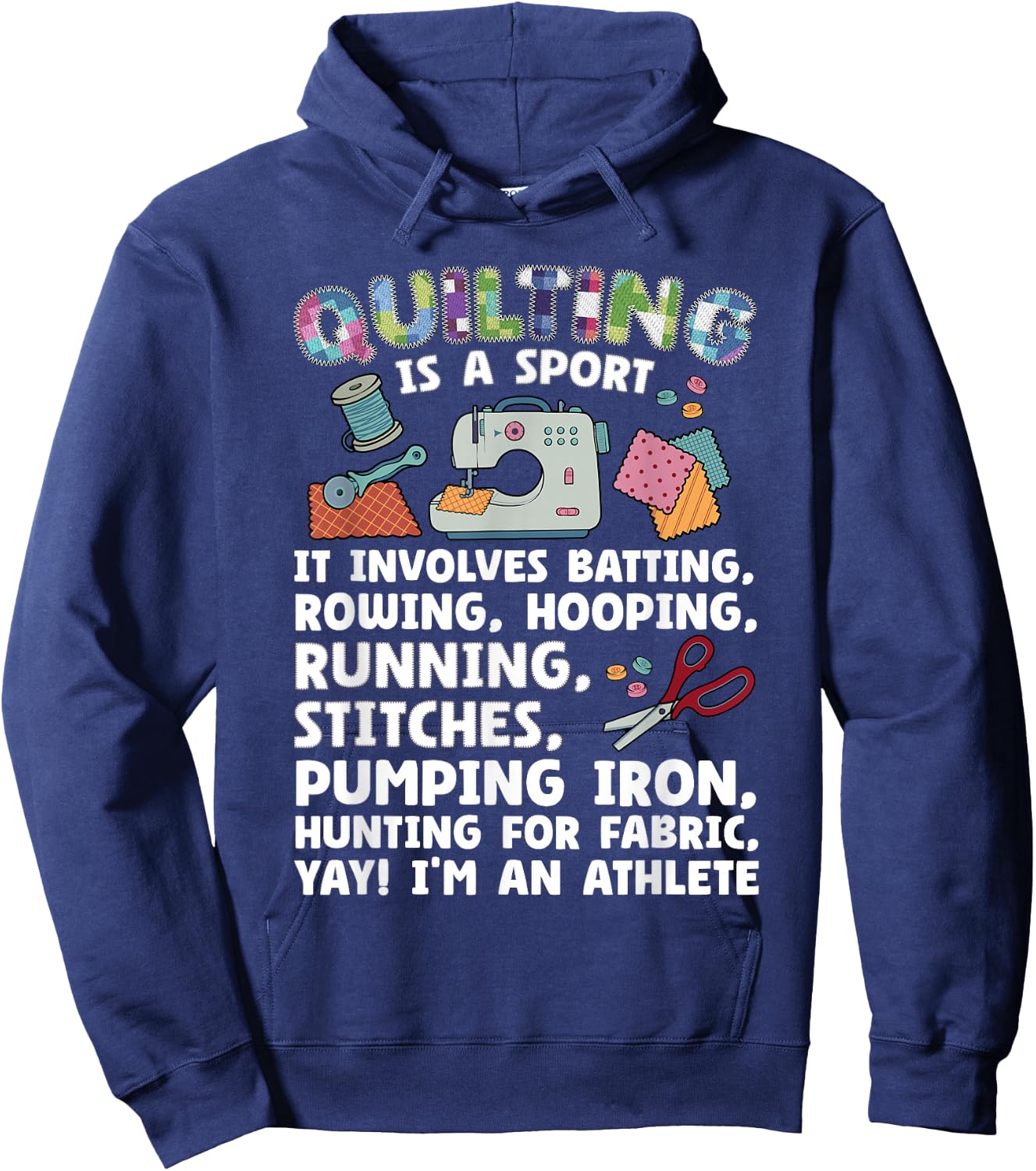 Funny Quilting Art Women Quilt Lover Sewing Quilter Hoodie - Hoodie | Navy