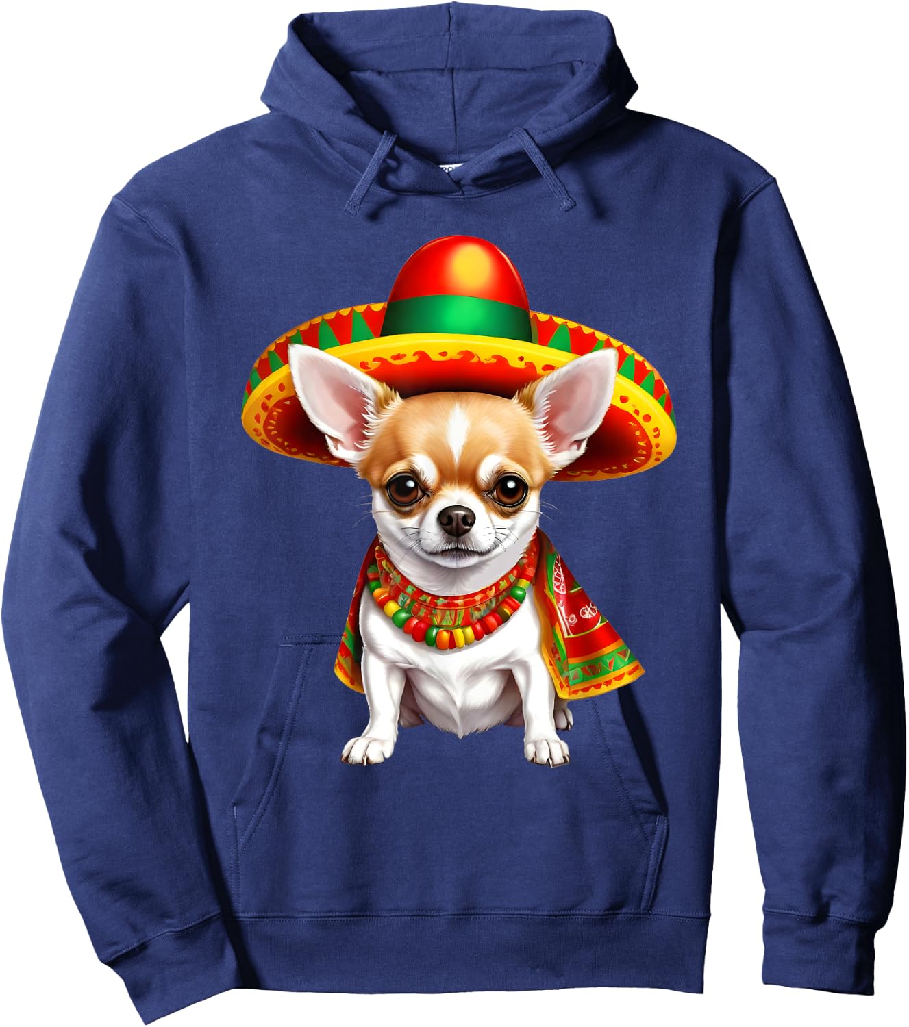 Funny Cinco de Mayo Chihuahua Dog Lovers Mexican Sombrero Men Women Hoodie - Hoodie | Navy
