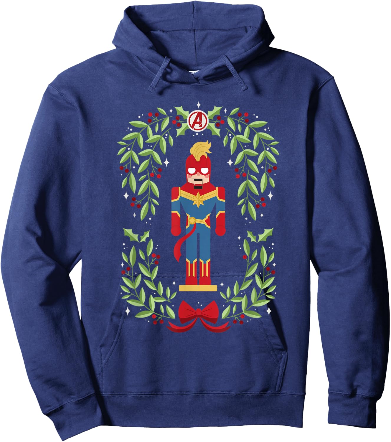 Marvel Holiday Christmas Avengers Captain Marvel Nutcracker Hoodie - Hoodie | Navy