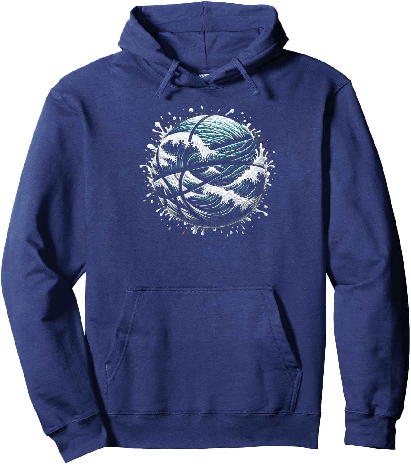 Foam and Waves Basketball Art Design Hoodie - Hoodie | Navy