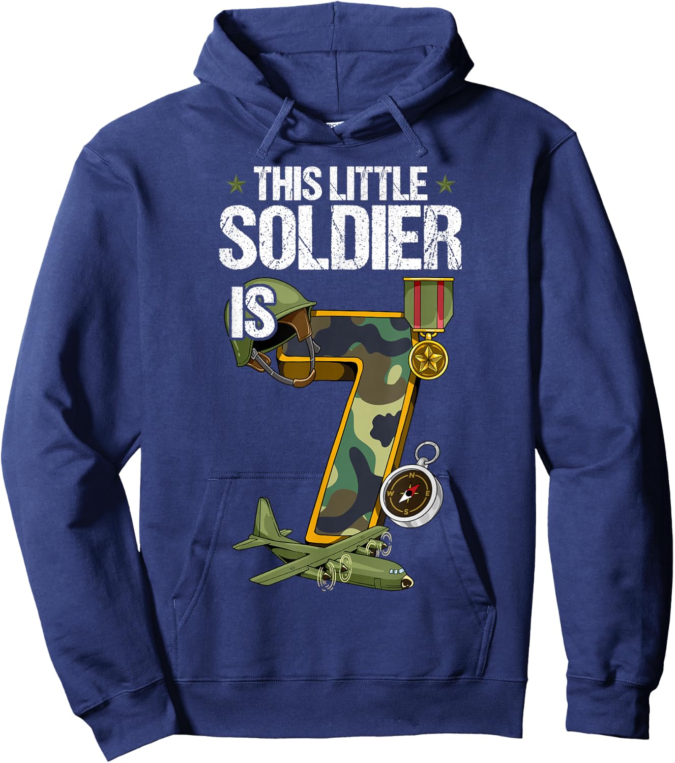 7th Birthday Army Hoodie - Hoodie | Navy