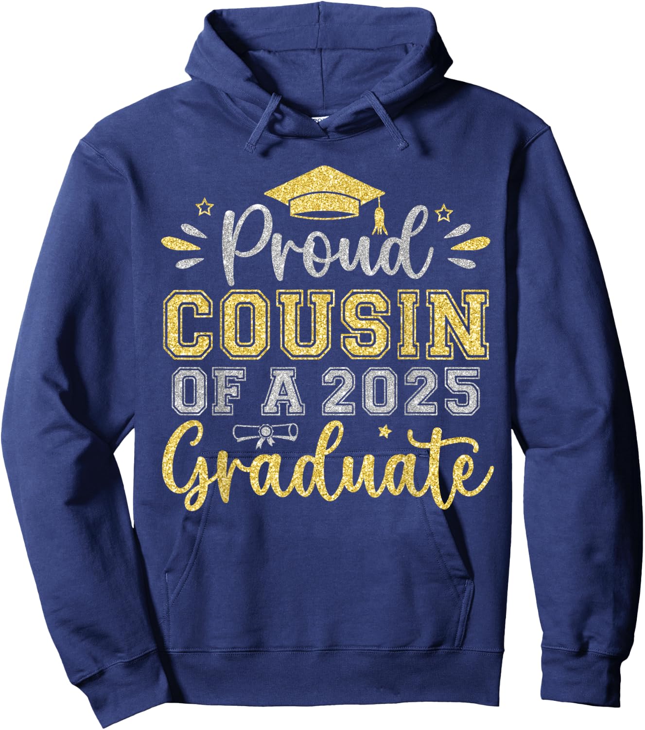 Proud Cousin of a 2025 Graduate Senior Graduation Men Hoodie - Hoodie | Navy