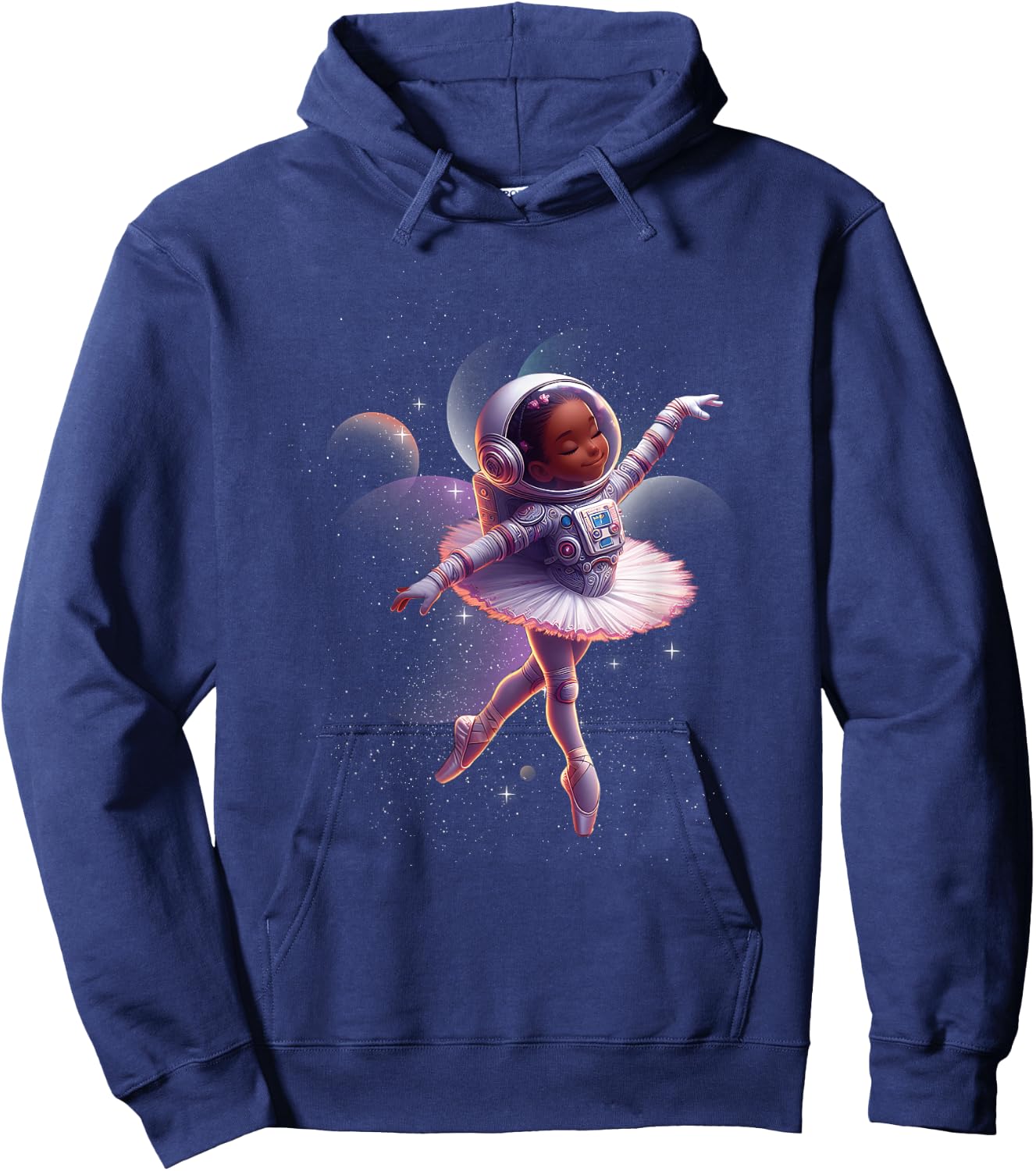 Ballerina Girl Space Astronaut Dancing Girl Dancer Sci-fi Hoodie - Hoodie | Navy