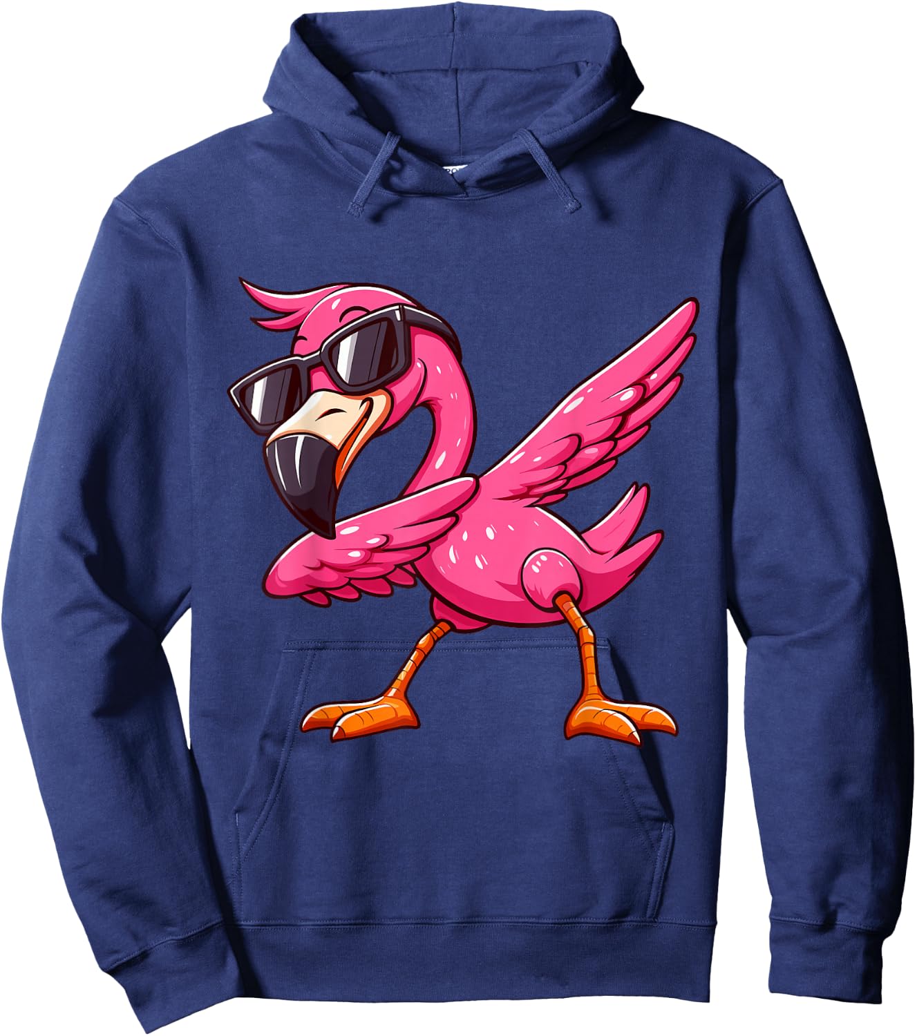Dabbing Pink Flamingo Tropical Animal Lover Men Women Kids Hoodie - Hoodie | Navy