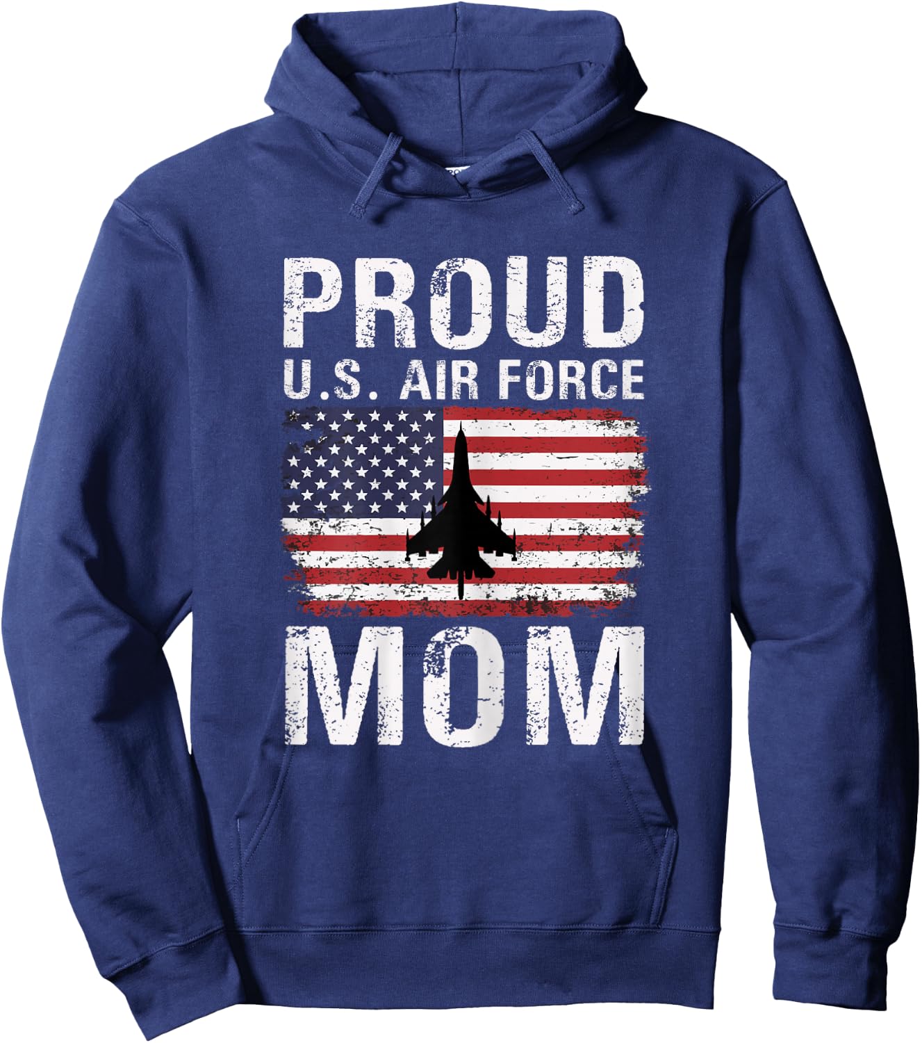 Proud U.S. Air Force Mom American Flag Hoodie - Hoodie | Navy
