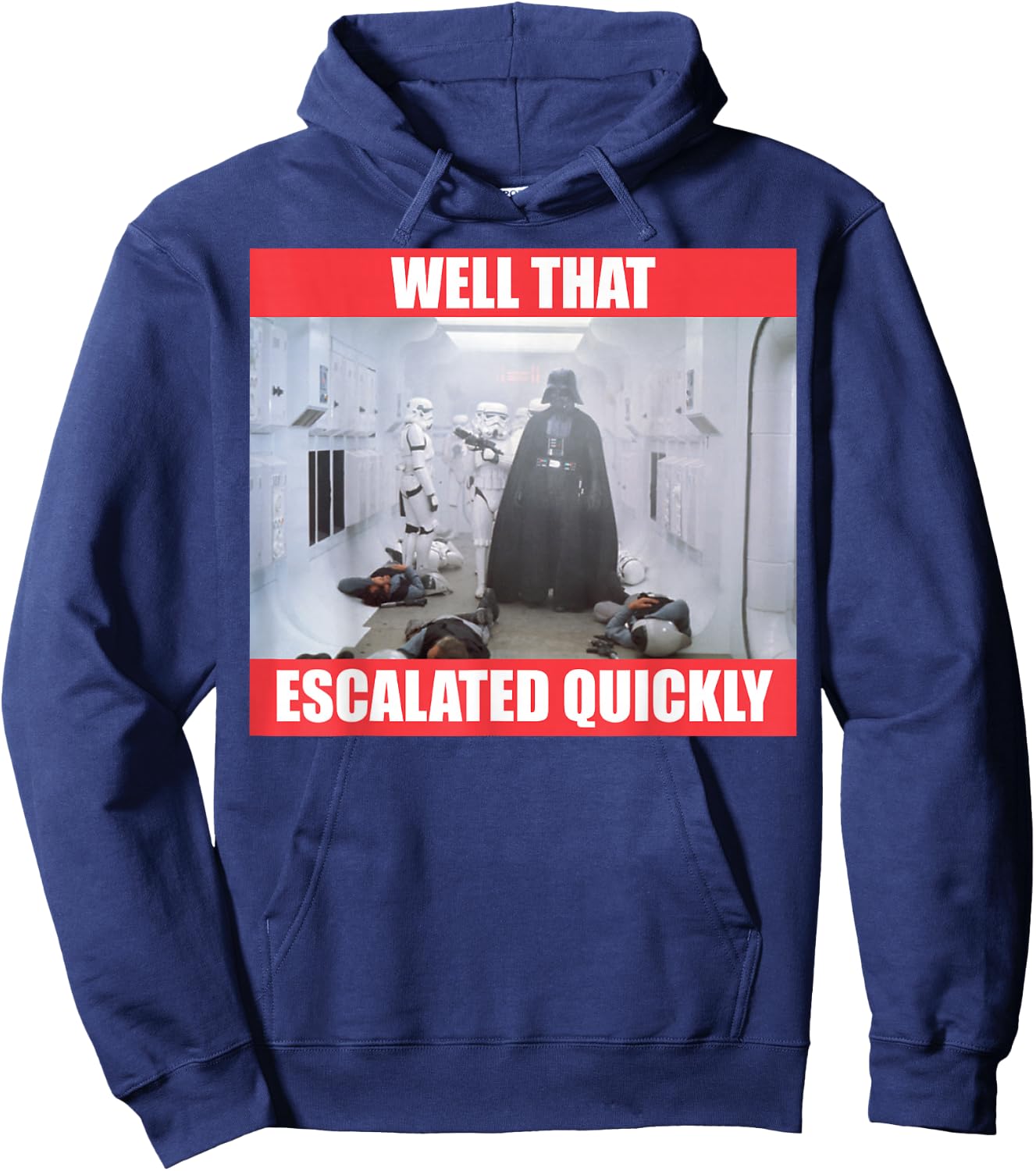 Star Wars Darth Vader Well That Escalated Quickly Hoodie - Hoodie | Navy