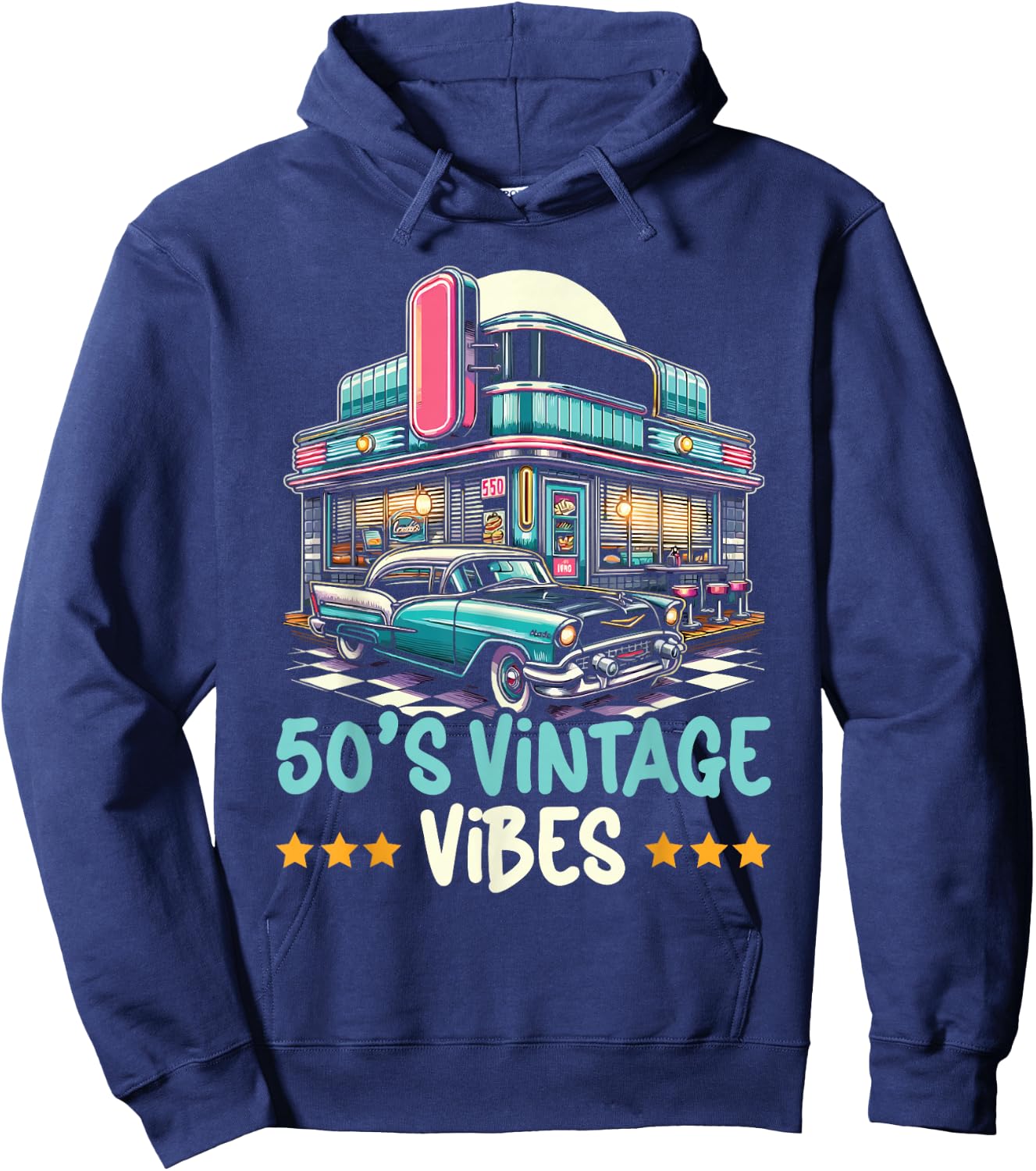 From The 50s Music 50's 1950 Party Fifties 50's Hoodie - Hoodie | Navy