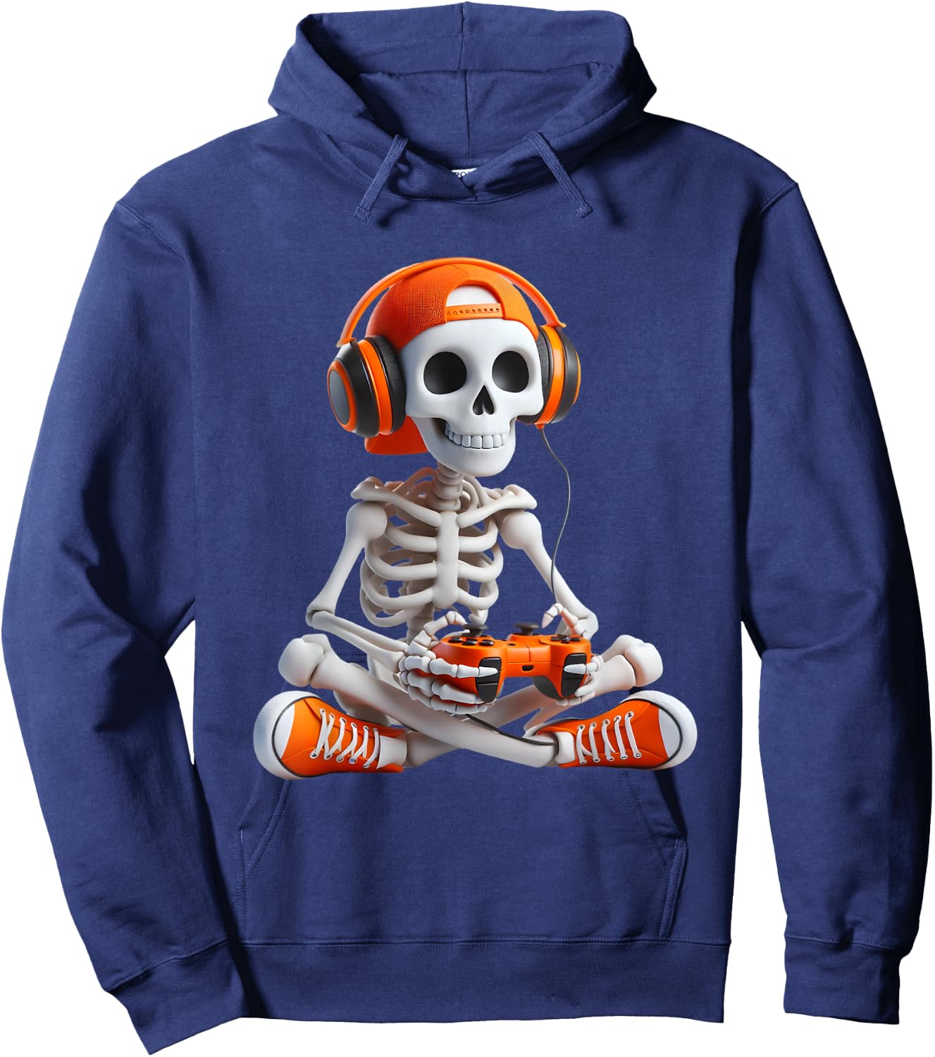 Gaming Skeleton Halloween Gamer Video Games Boys Men Kids Hoodie - Hoodie | Navy