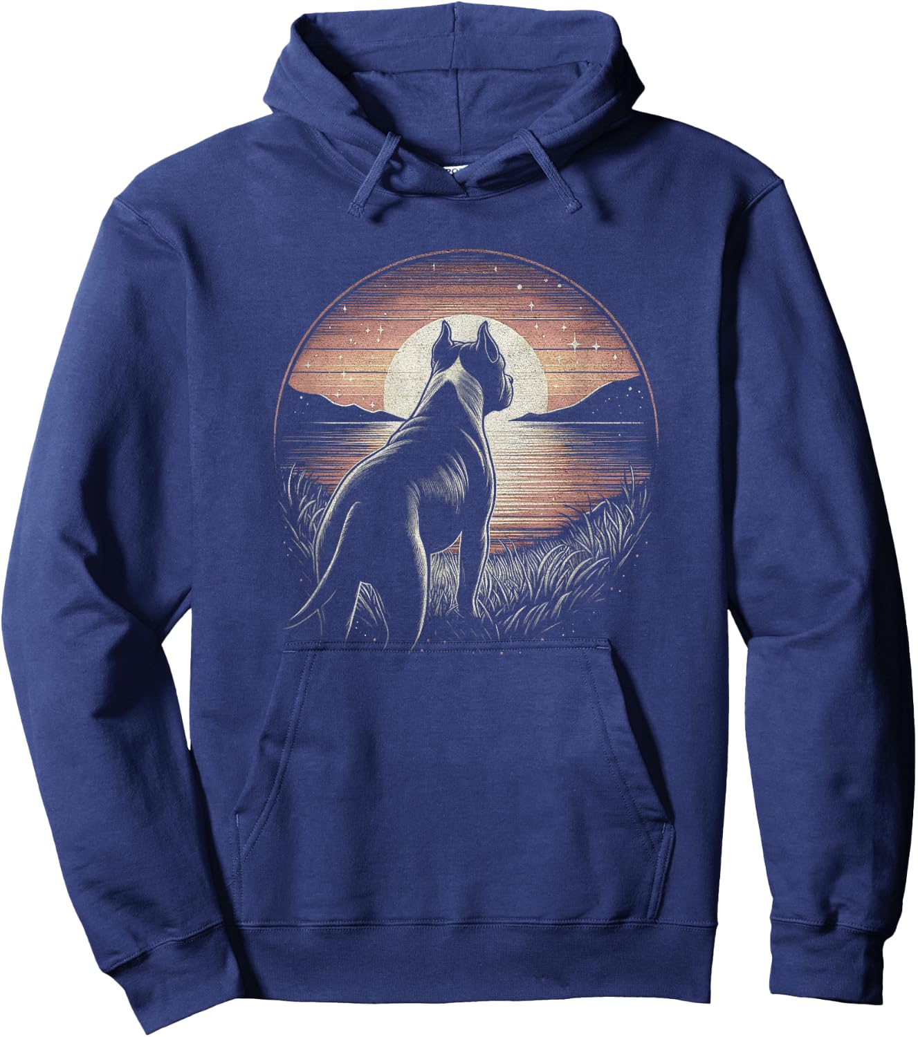 Vintage American Staffordshire Terrier Dog Art Design Hoodie - Hoodie | Navy