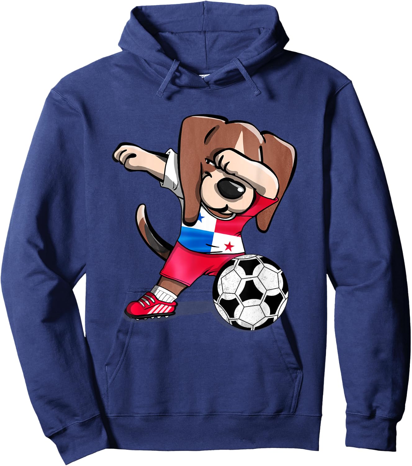 Dabbing Beagle Panama Soccer Fans Jersey Panamanian Football Hoodie - Hoodie | Navy