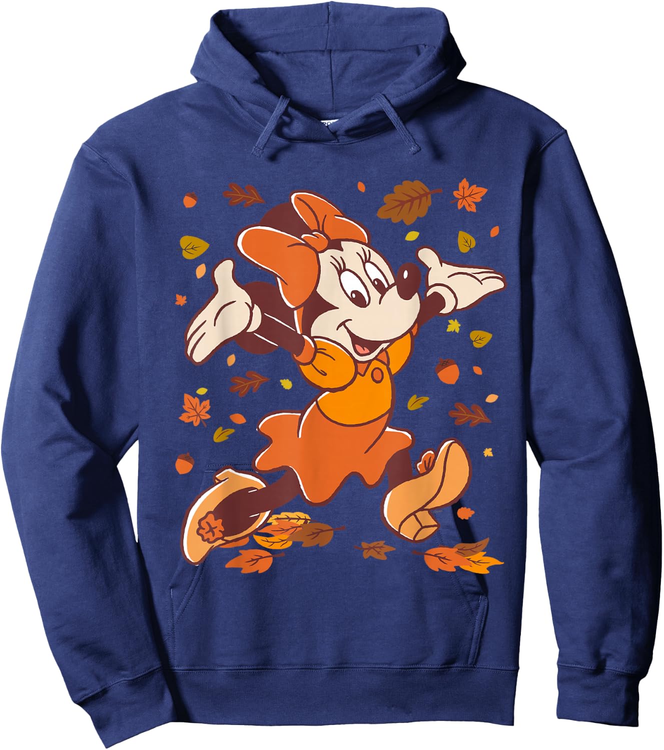 Disney Minnie Mouse Strolling Through Autumn Leaves Fall Hoodie - Hoodie | Navy