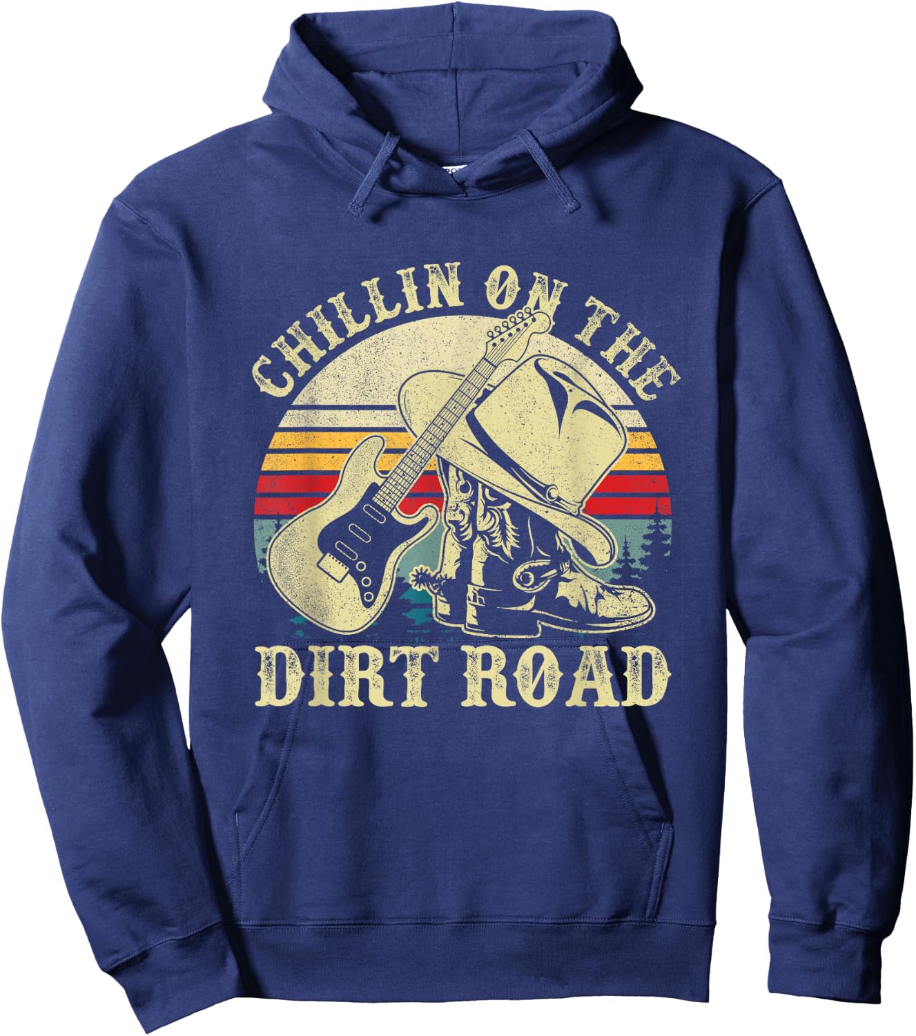 Chillin On The Dirt Road Western Life Rodeo Country Music Hoodie - Hoodie | Navy