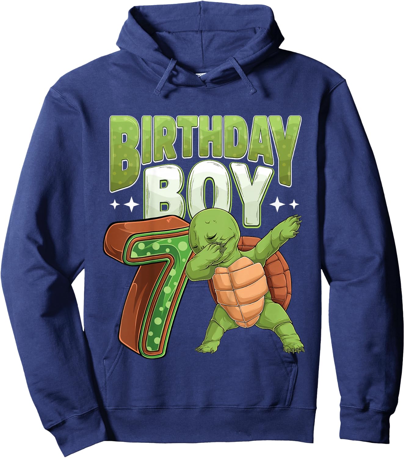 Kids 7 year old Turtle animal lovers 7th Birthday Boy Hoodie - Hoodie | Navy