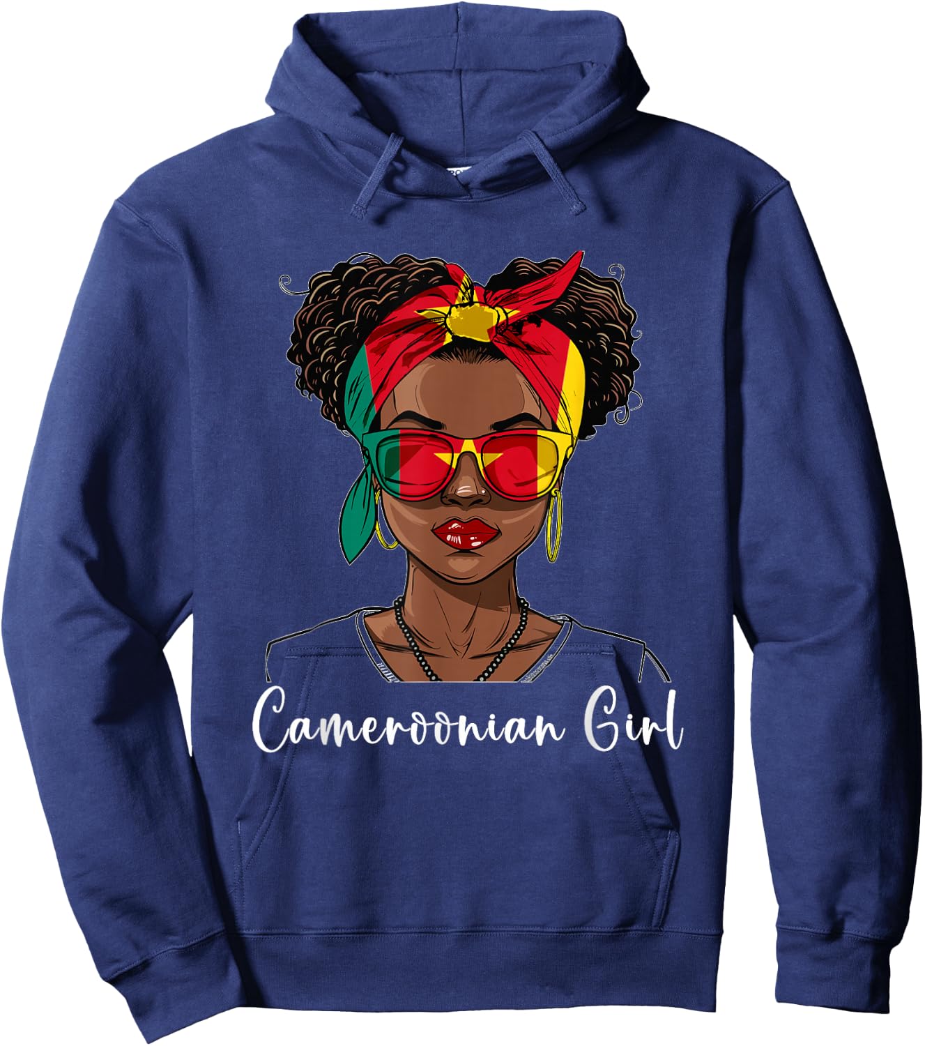 Cameroon Flag Outfit for Woman Girl Souvenirs Cameroonian Hoodie - Hoodie | Navy