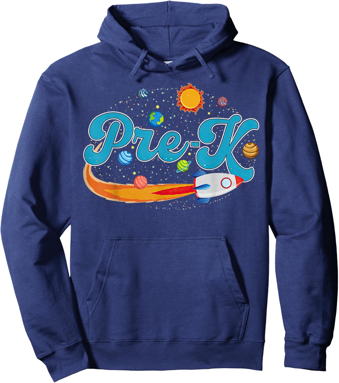 Pre K Teacher Outer Space System Planets Kindergarten Hoodie - Hoodie | Navy