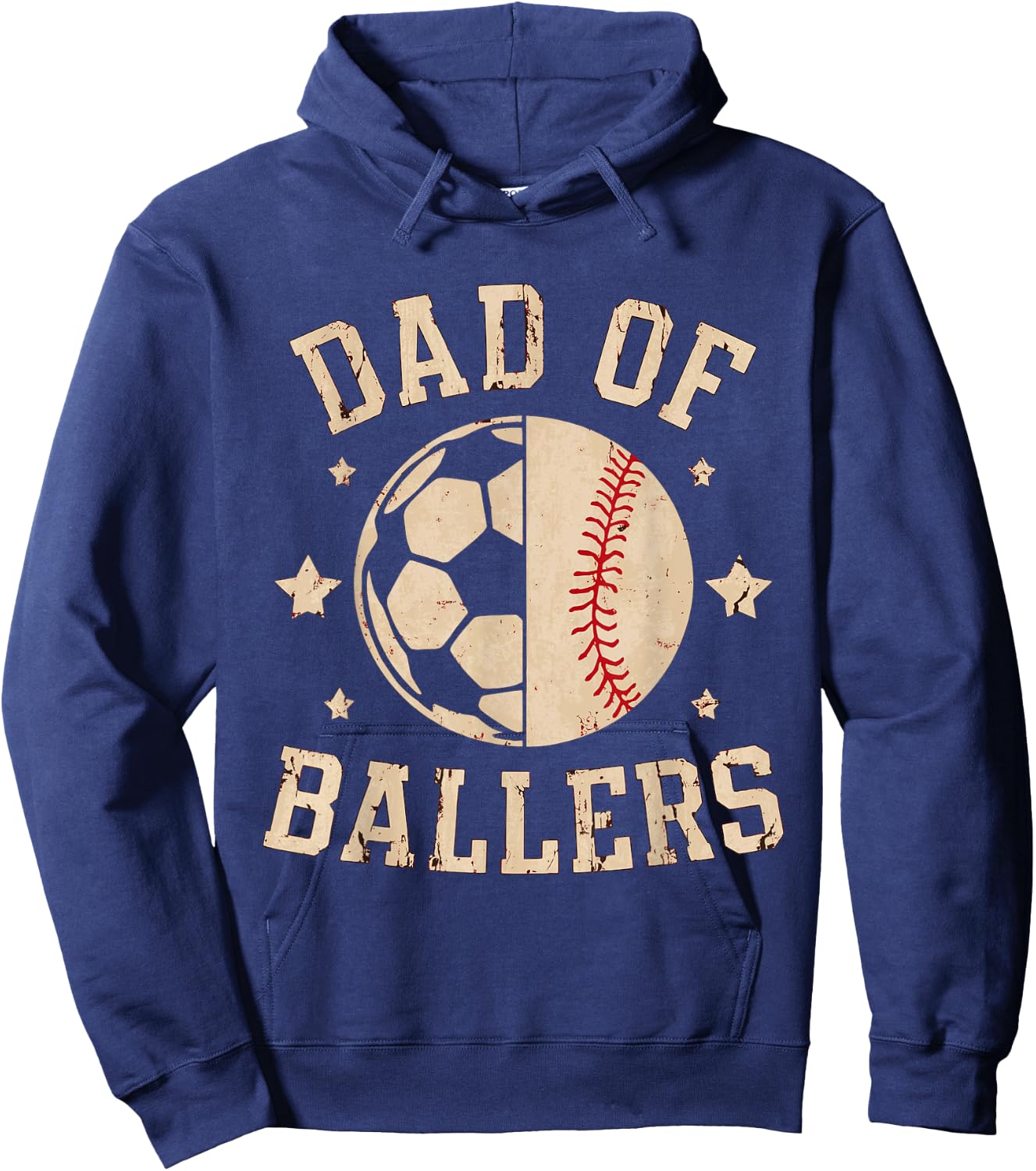 Dad Of Ballers Baseball Soccer Ball Fathers Day coach Hoodie - Hoodie | Navy