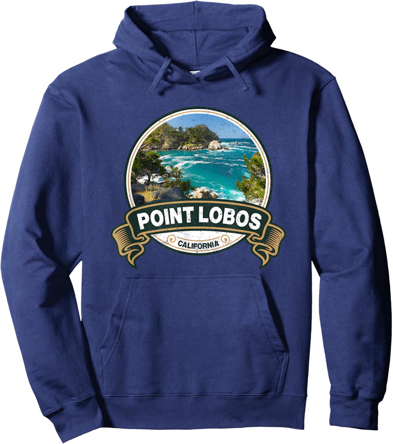 Vintage Nature Point Lobos California Travel Badge Hoodie - Hoodie | Navy