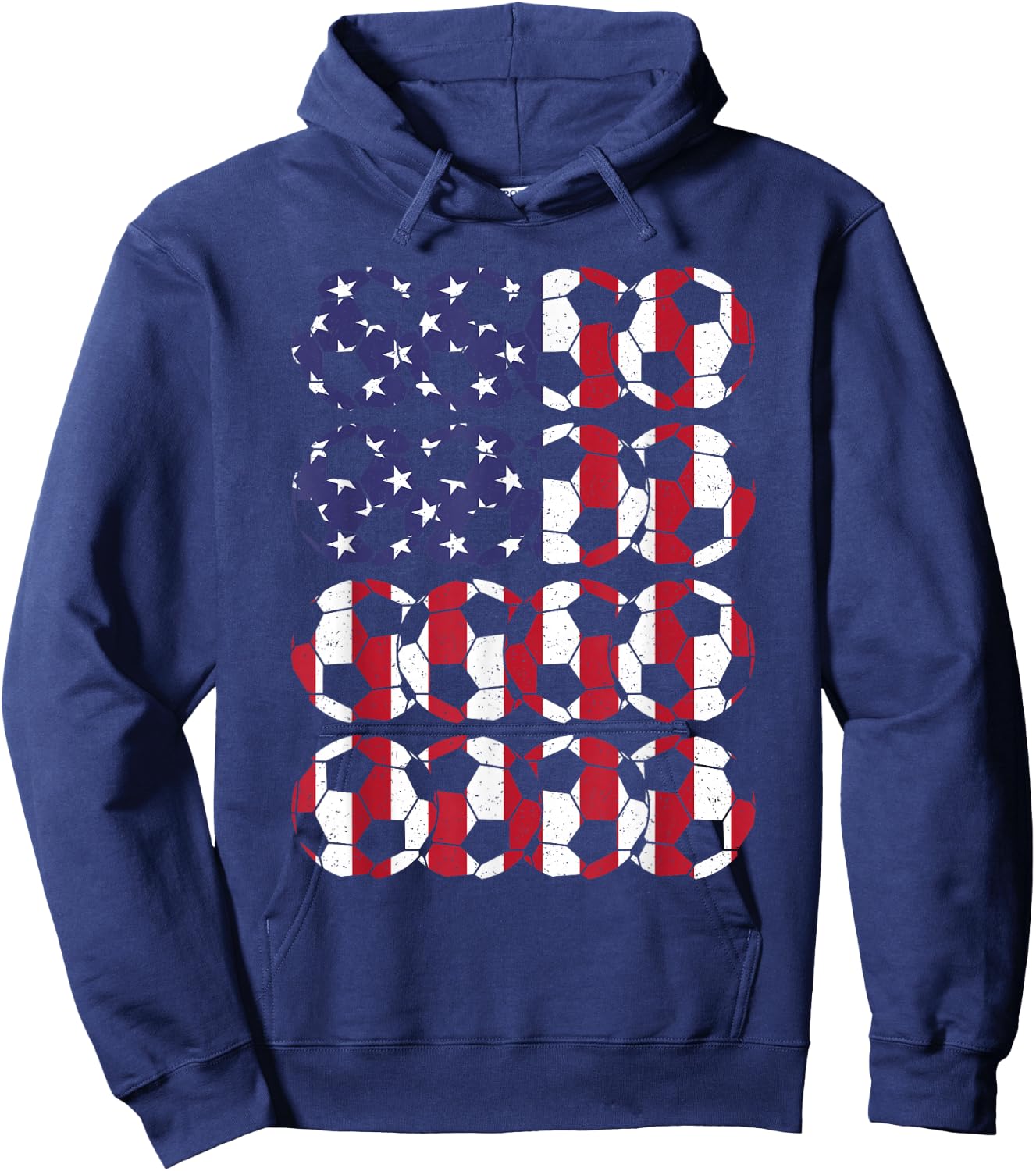 American Flag Soccer Ball Soccer Player Men Women Kids Hoodie - Hoodie | Navy