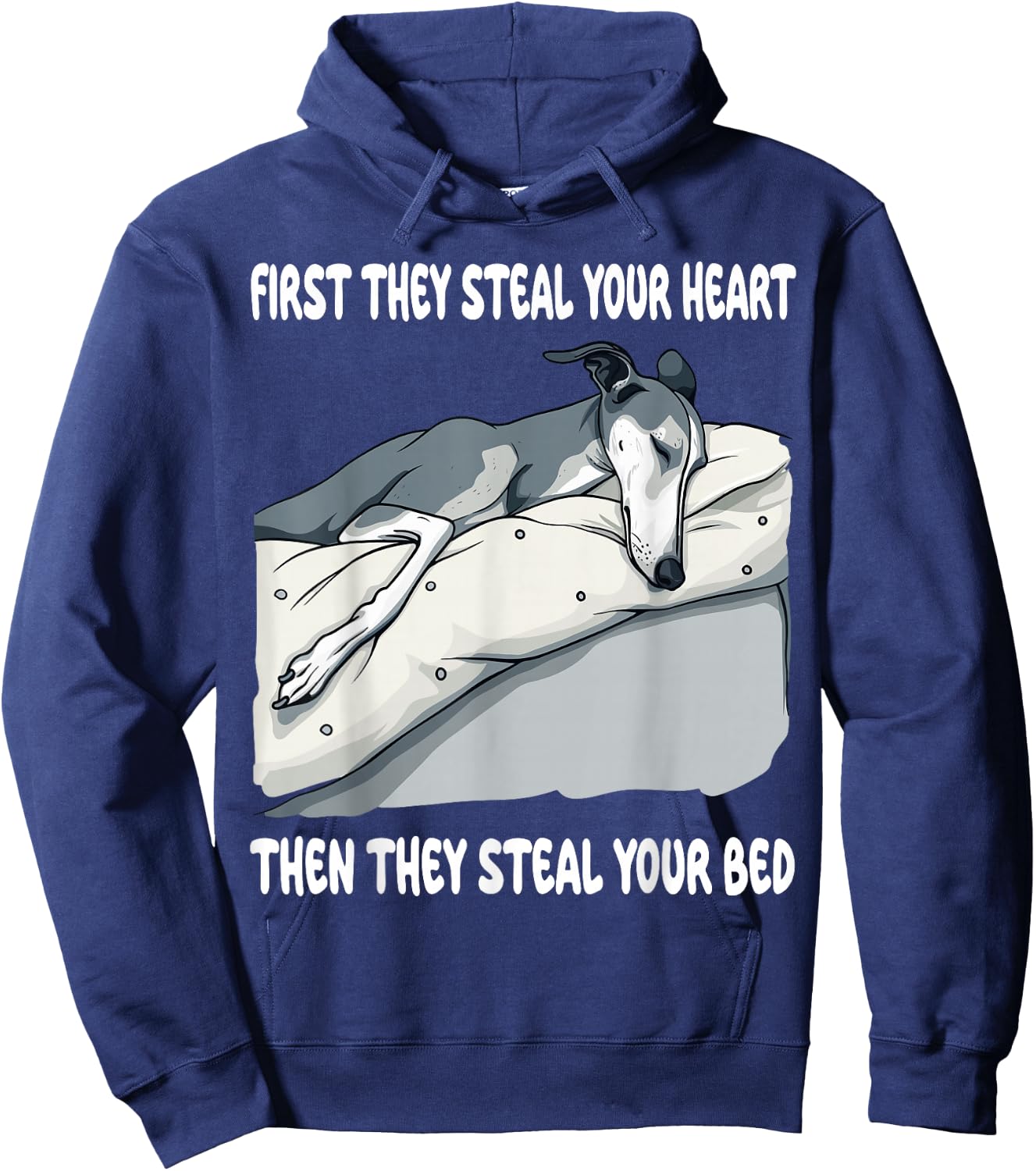 Greyhound Sleeping Pajamas Nightgown Hoodie - Hoodie | Navy