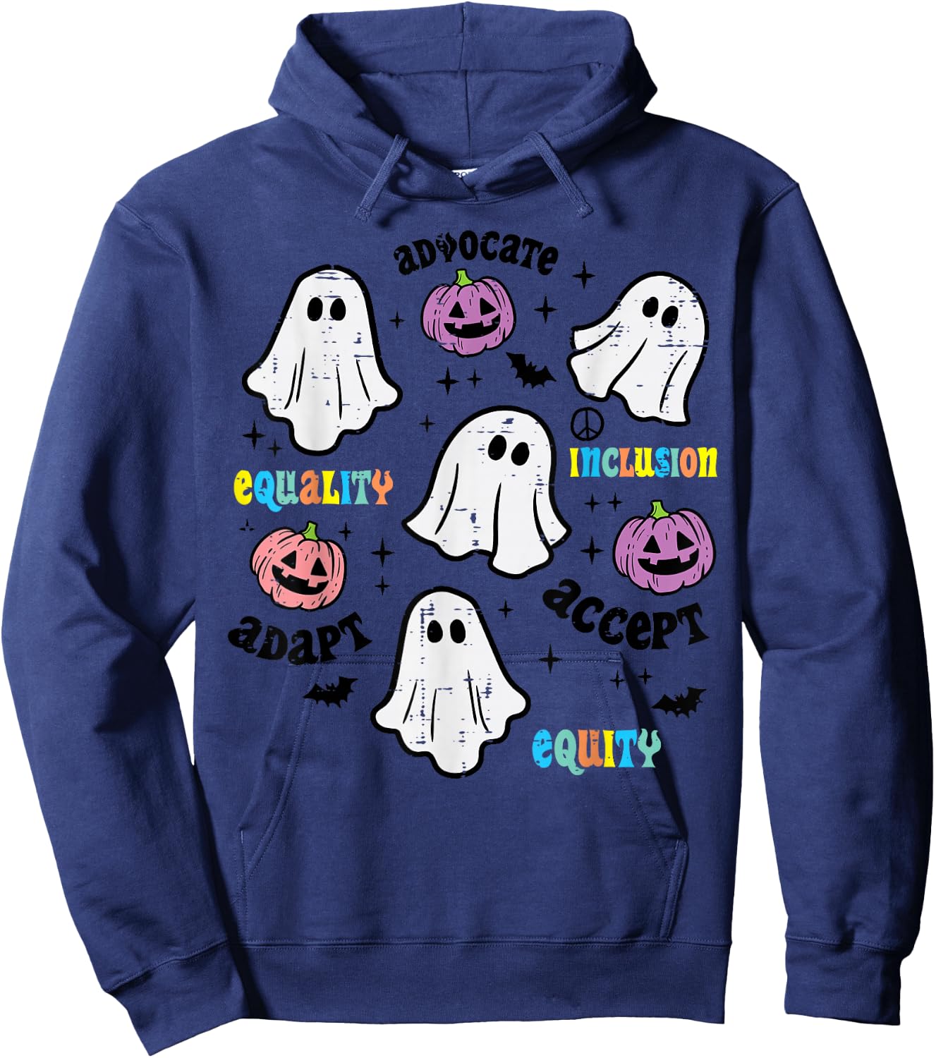 Halloween Advocate Equality Inclusion Costume Women Kids Men Hoodie - Hoodie | Navy